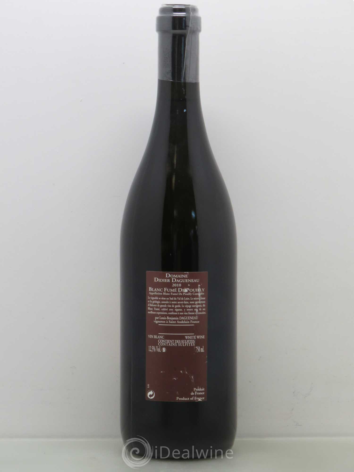 Vin de France (anciennement Pouilly-Fumé) Pur Sang Dagueneau (Domaine Didier - Louis-Benjamin) 2010 - Lot de 1 bouteille - 1