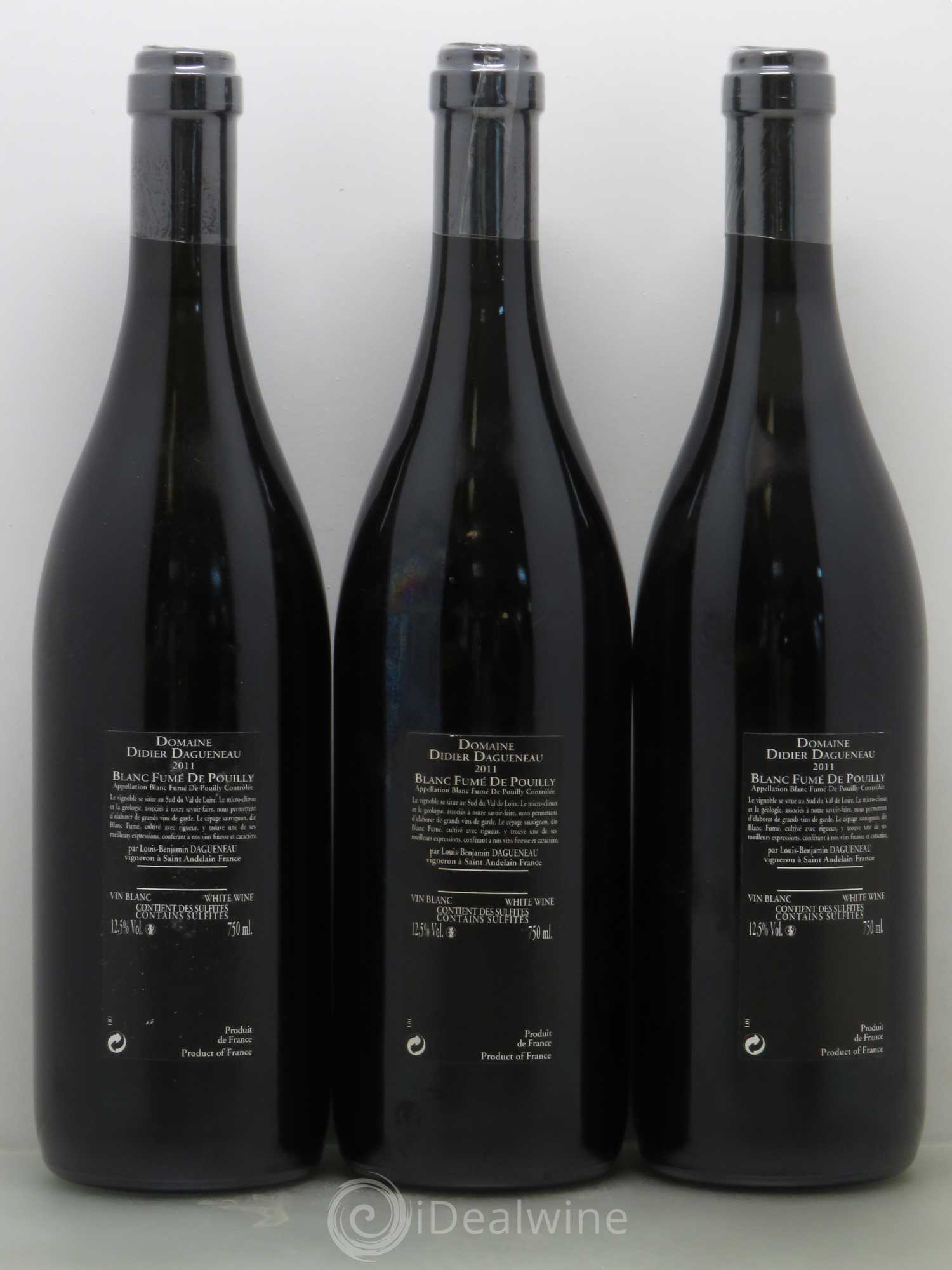 Vin de France (anciennement Pouilly-Fumé) Silex Dagueneau (Domaine Didier - Louis-Benjamin) 2011 - Lot de 3 bouteilles - 1