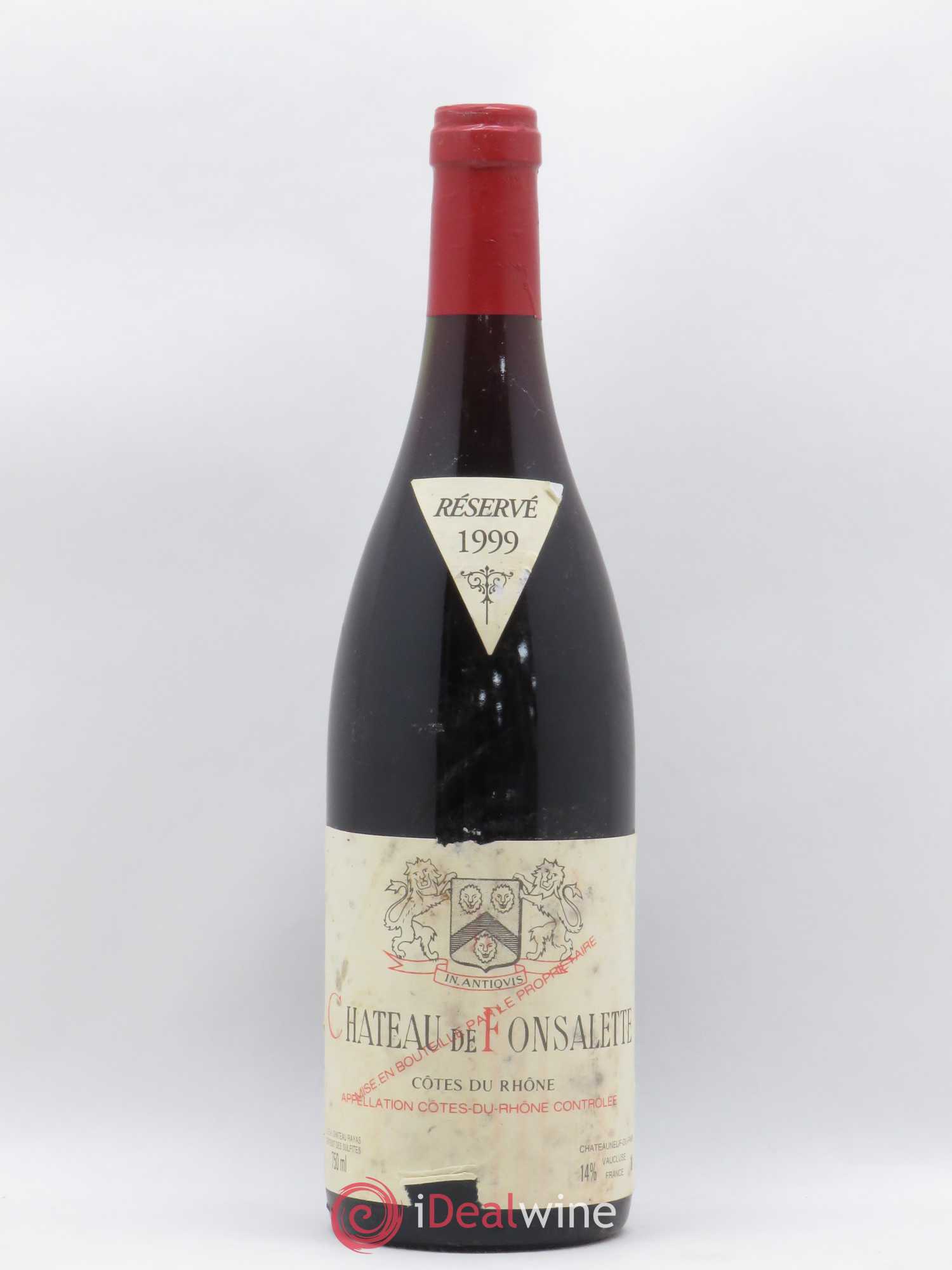 Côtes-du-Rhône Château de Fonsalette Emmanuel Reynaud 1999 - Lot de 1 bouteille - 0