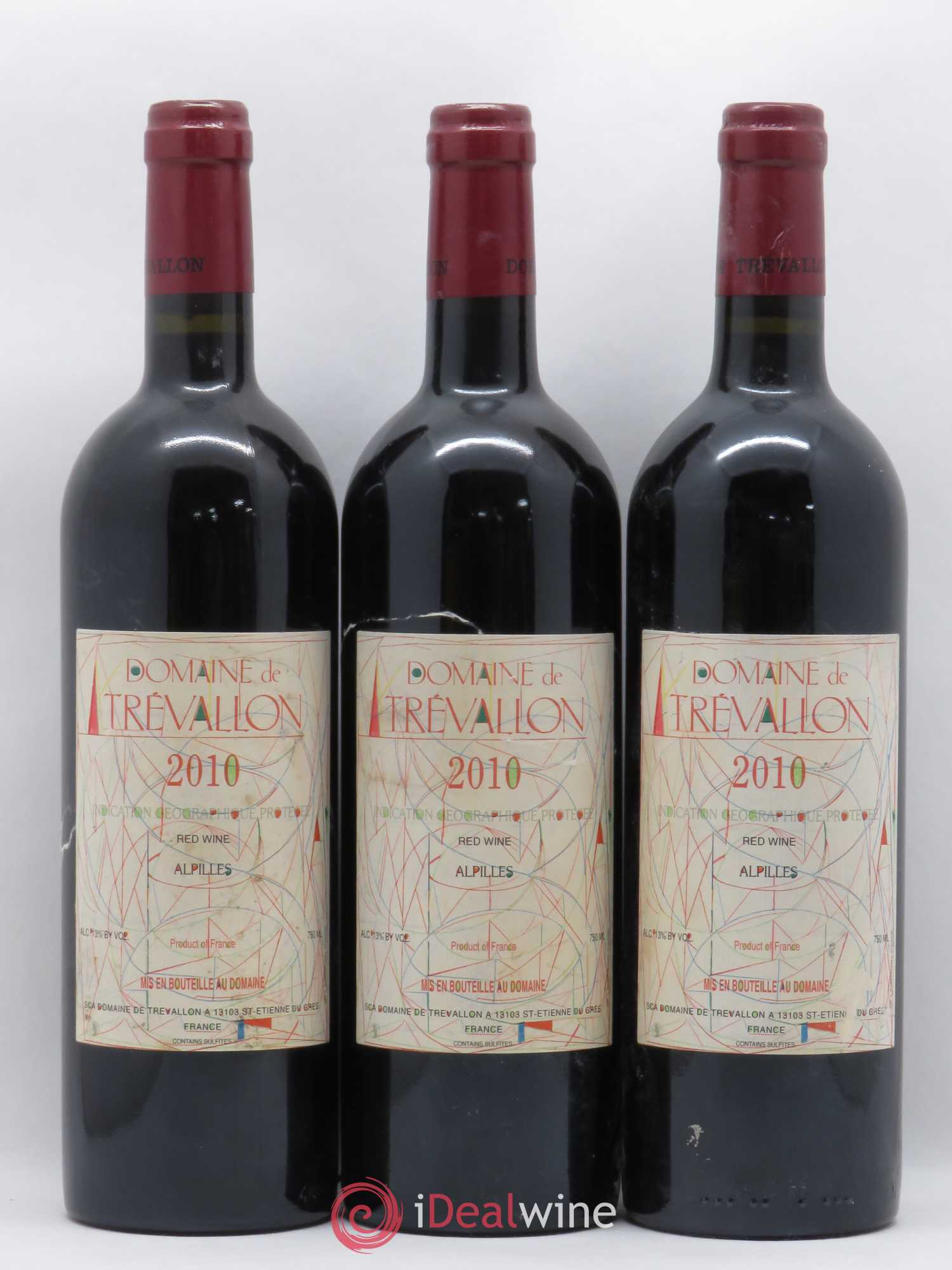 Alpilles Trévallon (Domaine de) Eloi Dürrbach 2010 - Lot de 3 bouteilles - 0