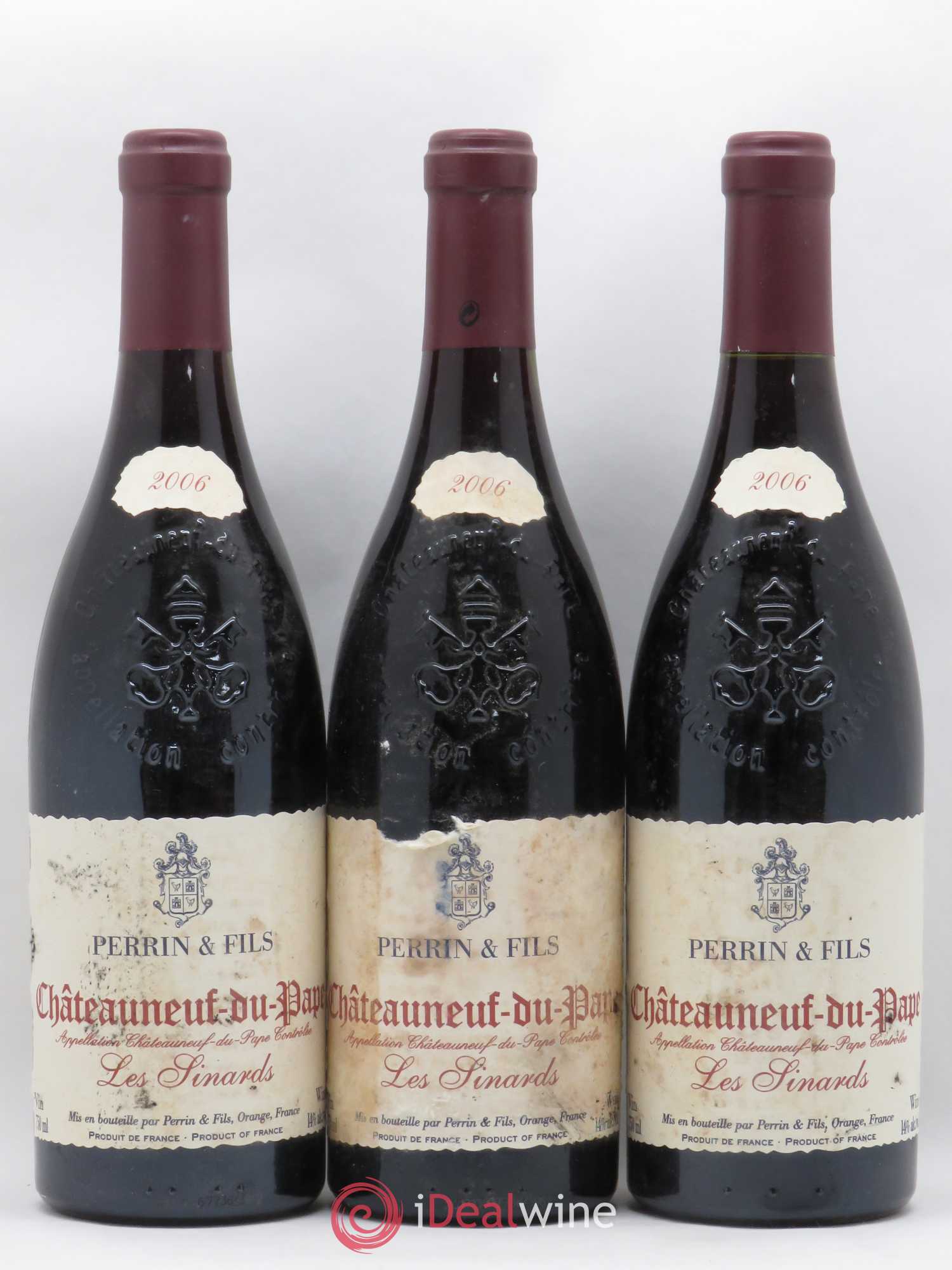 Châteauneuf-du-Pape Les Sinard Perrin et Fils 2006 - Posten von 3 Flaschen - 0