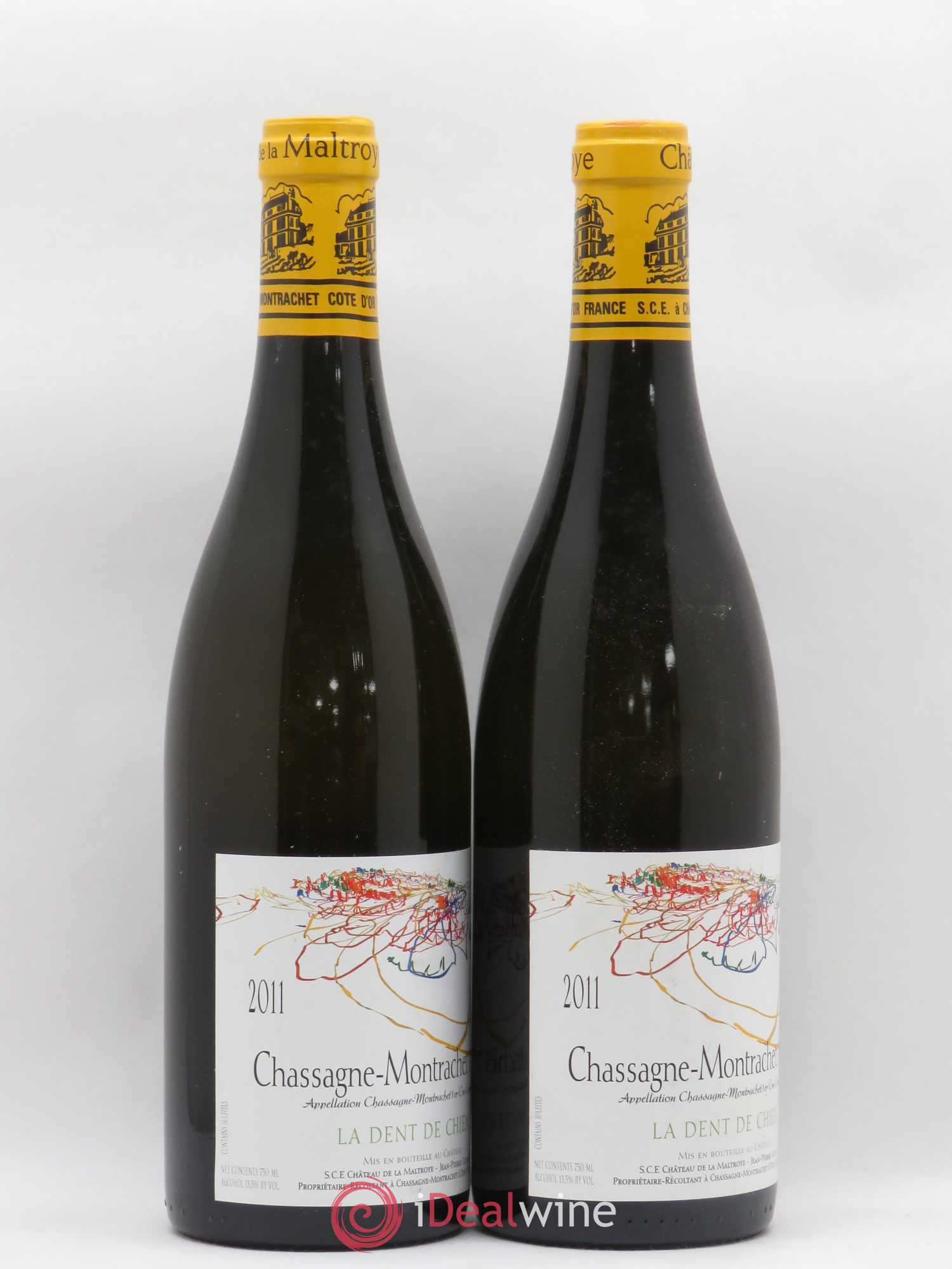 Chassagne-Montrachet 1er Cru La Dent de Chien Château de La Maltroie 2011 - Posten von 2 Flaschen - 1