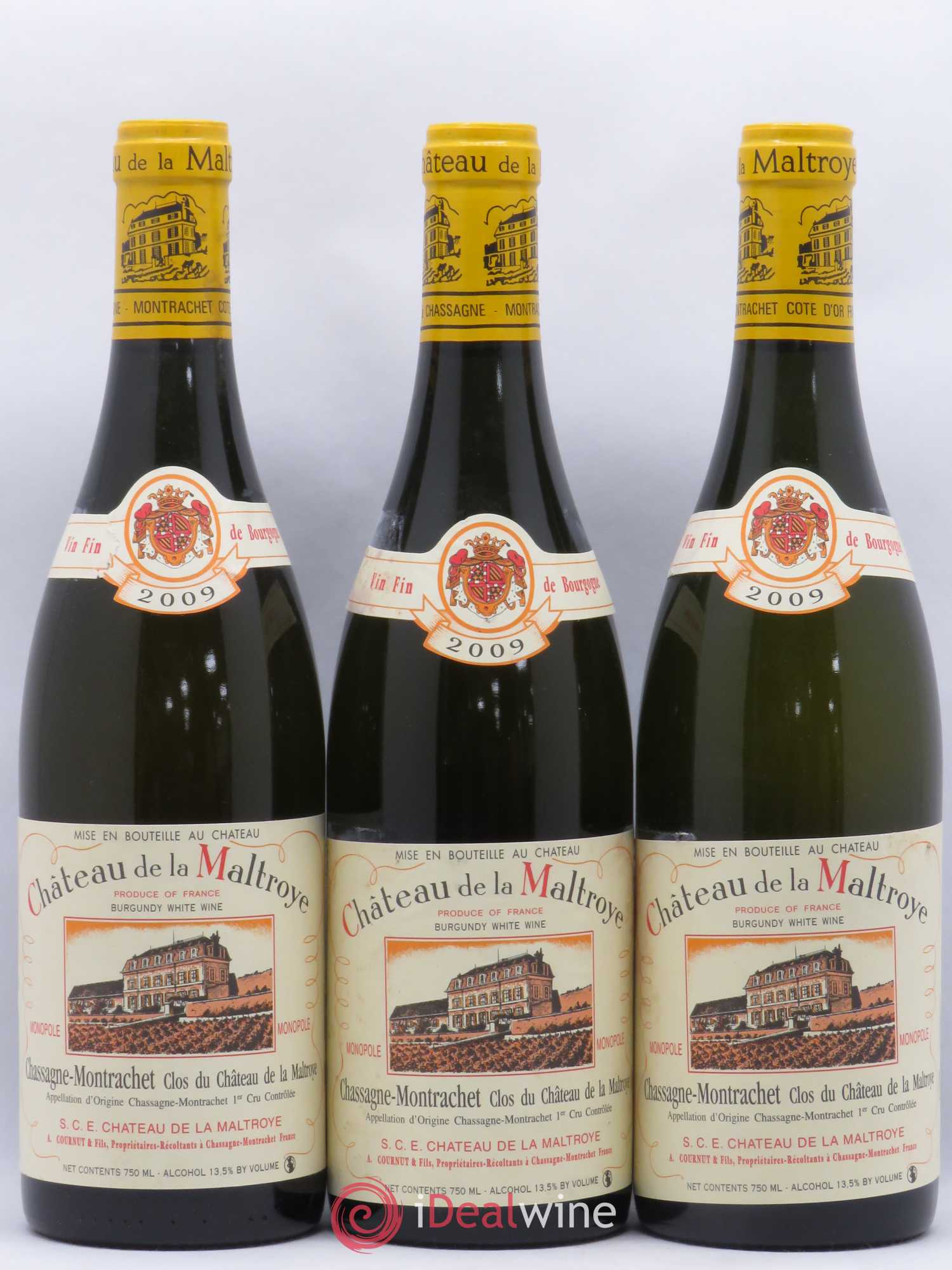 Chassagne-Montrachet 1er Cru Clos du Château Château de La Maltroie 2009 - Posten von 3 Flaschen - 0
