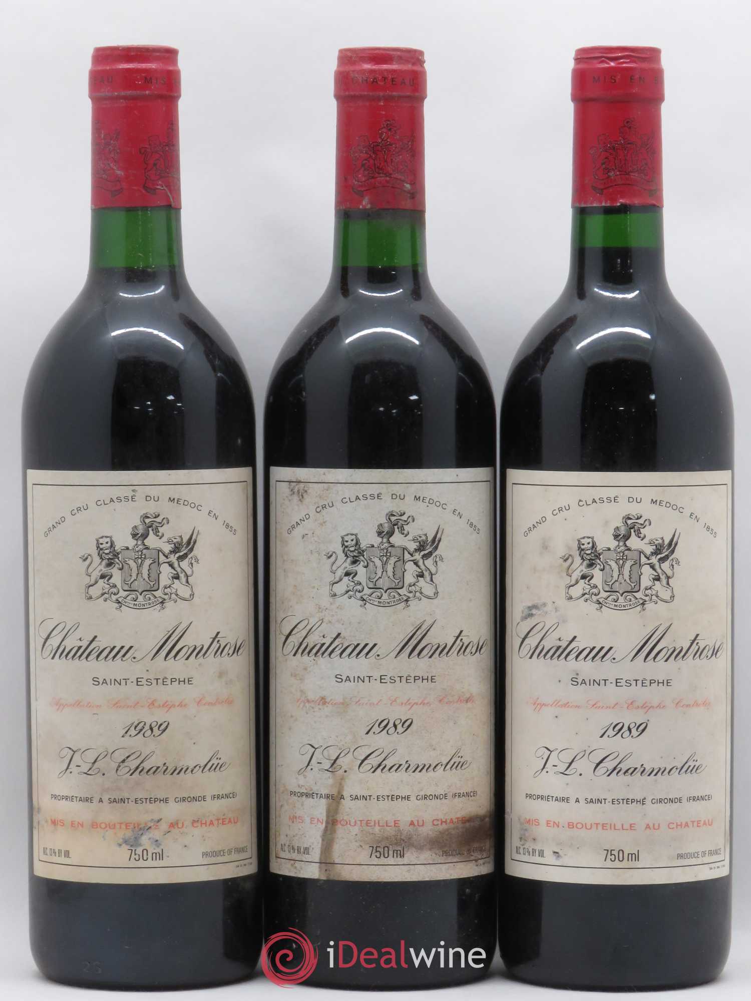 Château Montrose 2ème Grand Cru Classé 1989 - Lot de 3 bouteilles - 0
