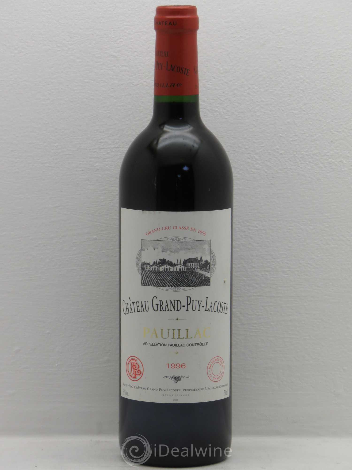 Château Grand Puy Lacoste 5ème Grand Cru Classé 1996 - Lot de 1 bouteille - 0
