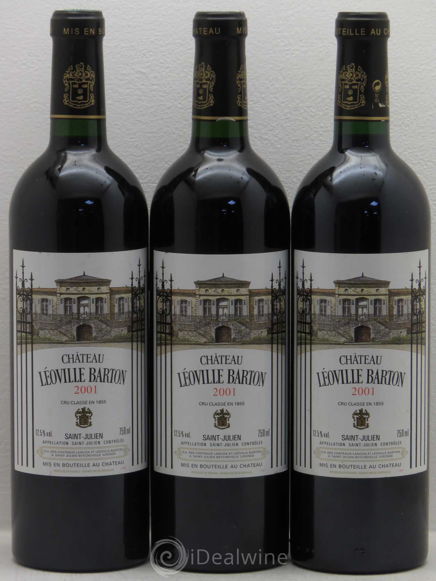 Château Léoville Barton 2ème Grand Cru Classé 2001 - Lot de 3 bouteilles - 0