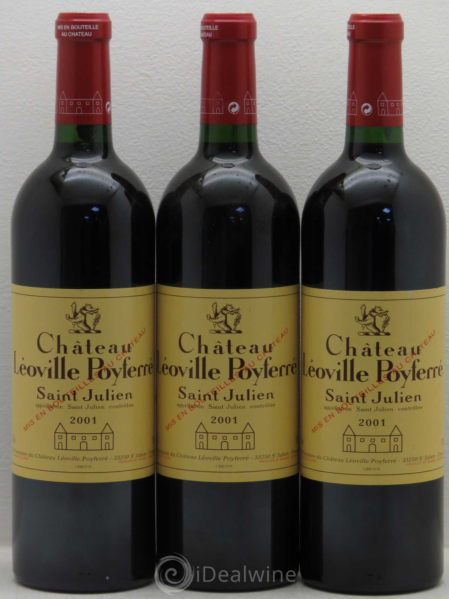 Château Léoville Poyferré 2ème Grand Cru Classé 2001 - Lot de 3 bouteilles - 0