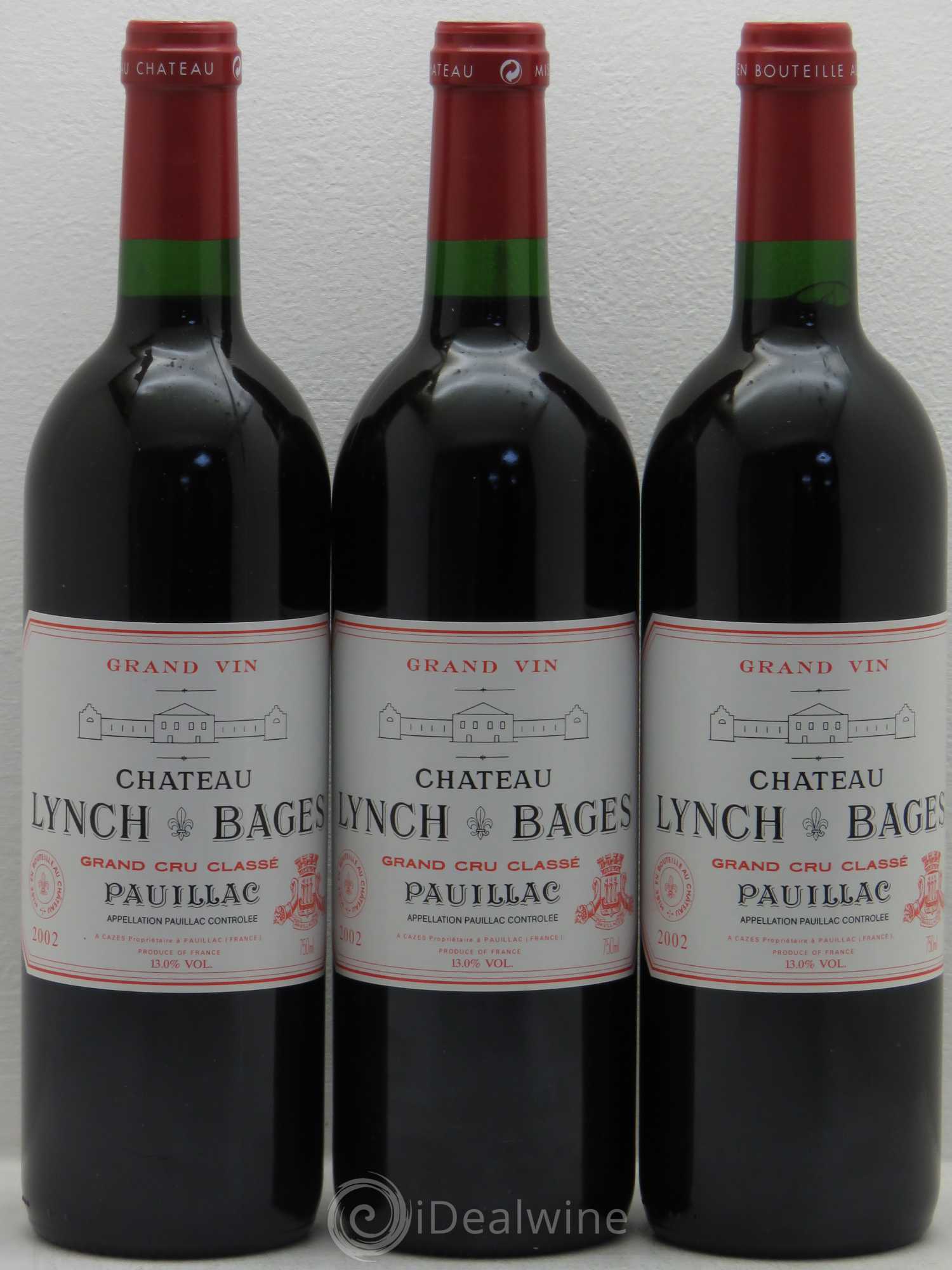 Château Lynch Bages 5ème Grand Cru Classé 2002 - Lot de 3 bouteilles - 0