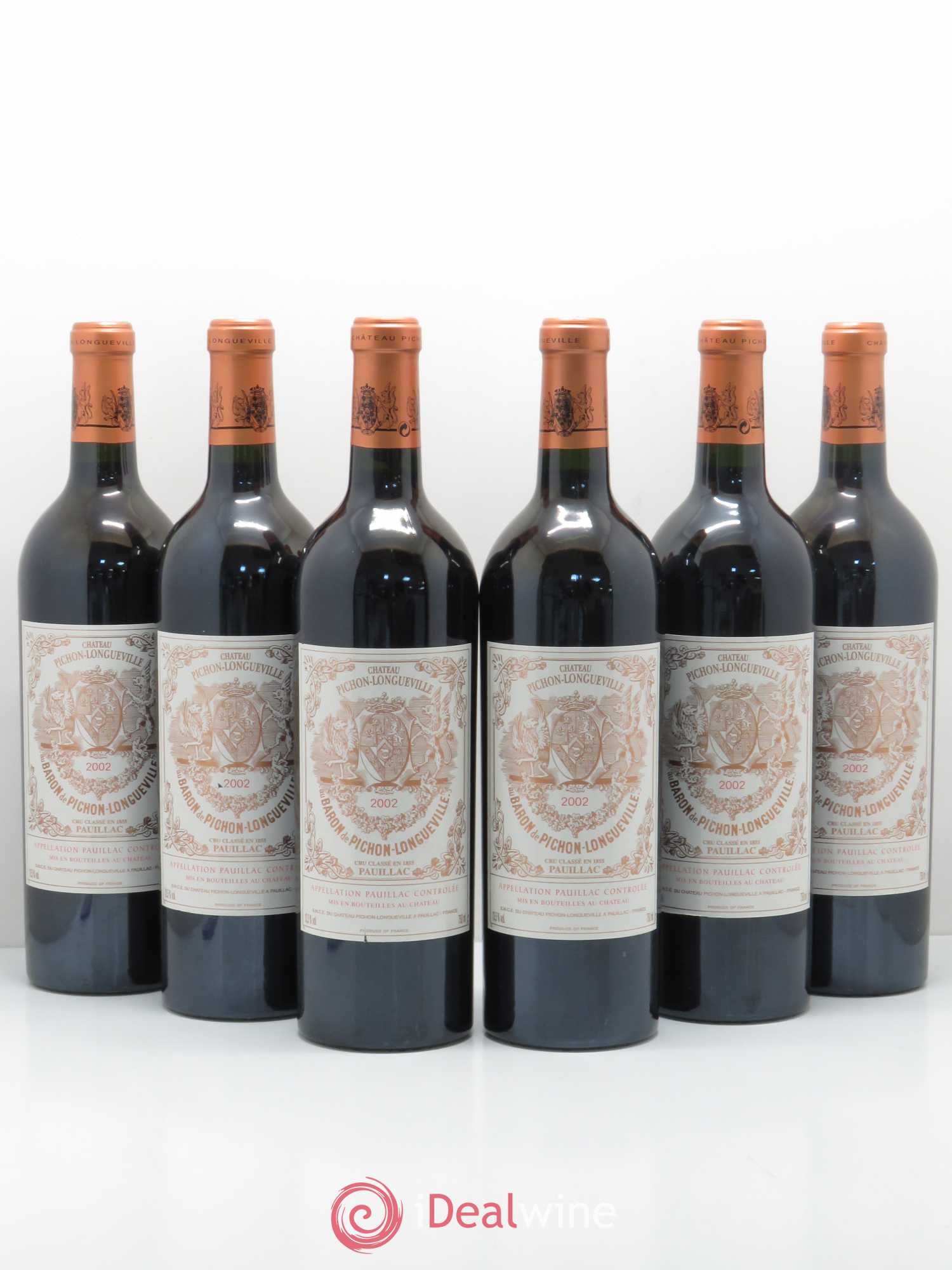 Pichon Longueville Baron 2ème Grand Cru Classé 2002 - Lot de 6 bouteilles - 0