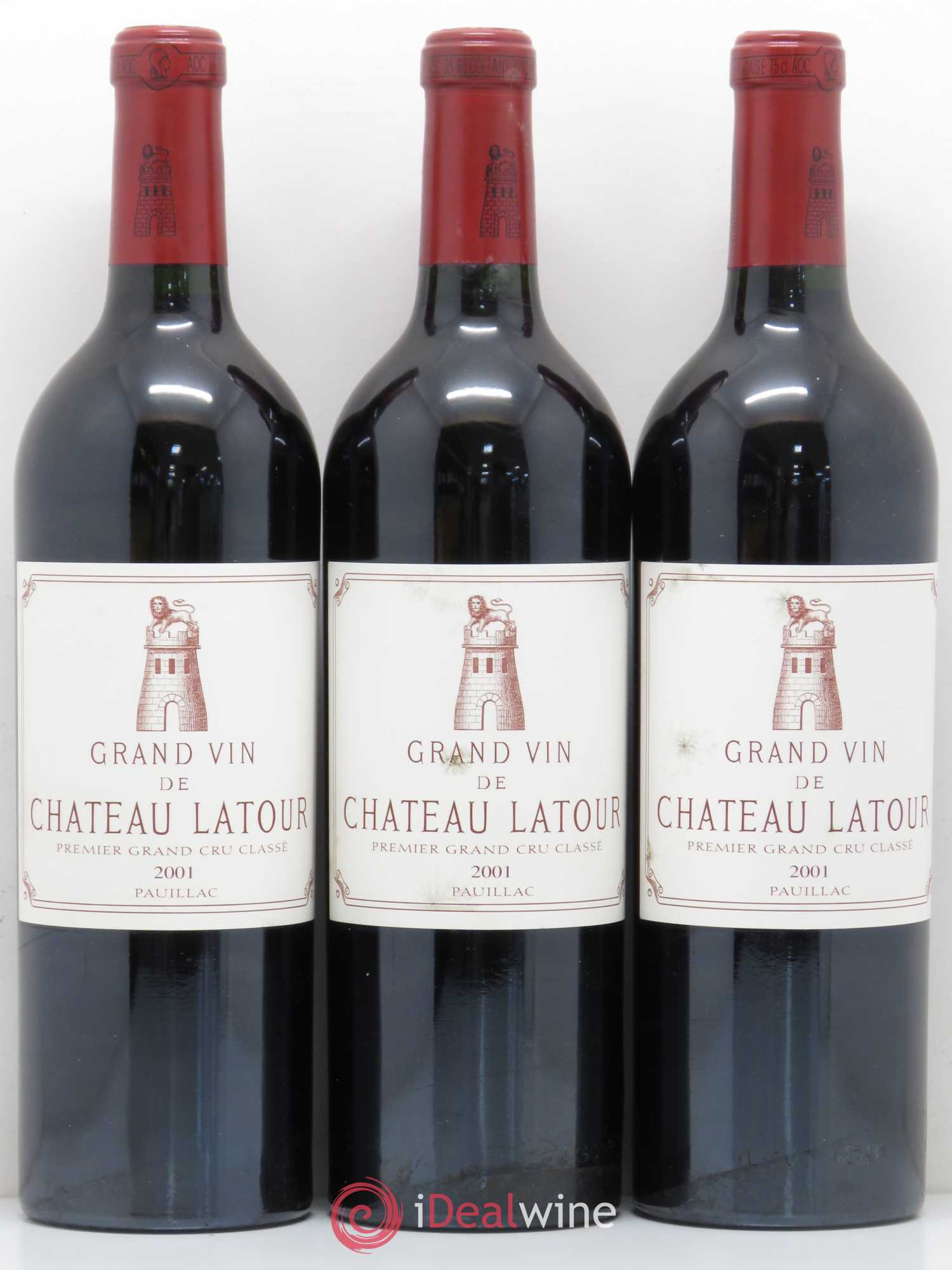 Château Latour 1er Grand Cru Classé 2001 - Lot de 3 bouteilles - 0