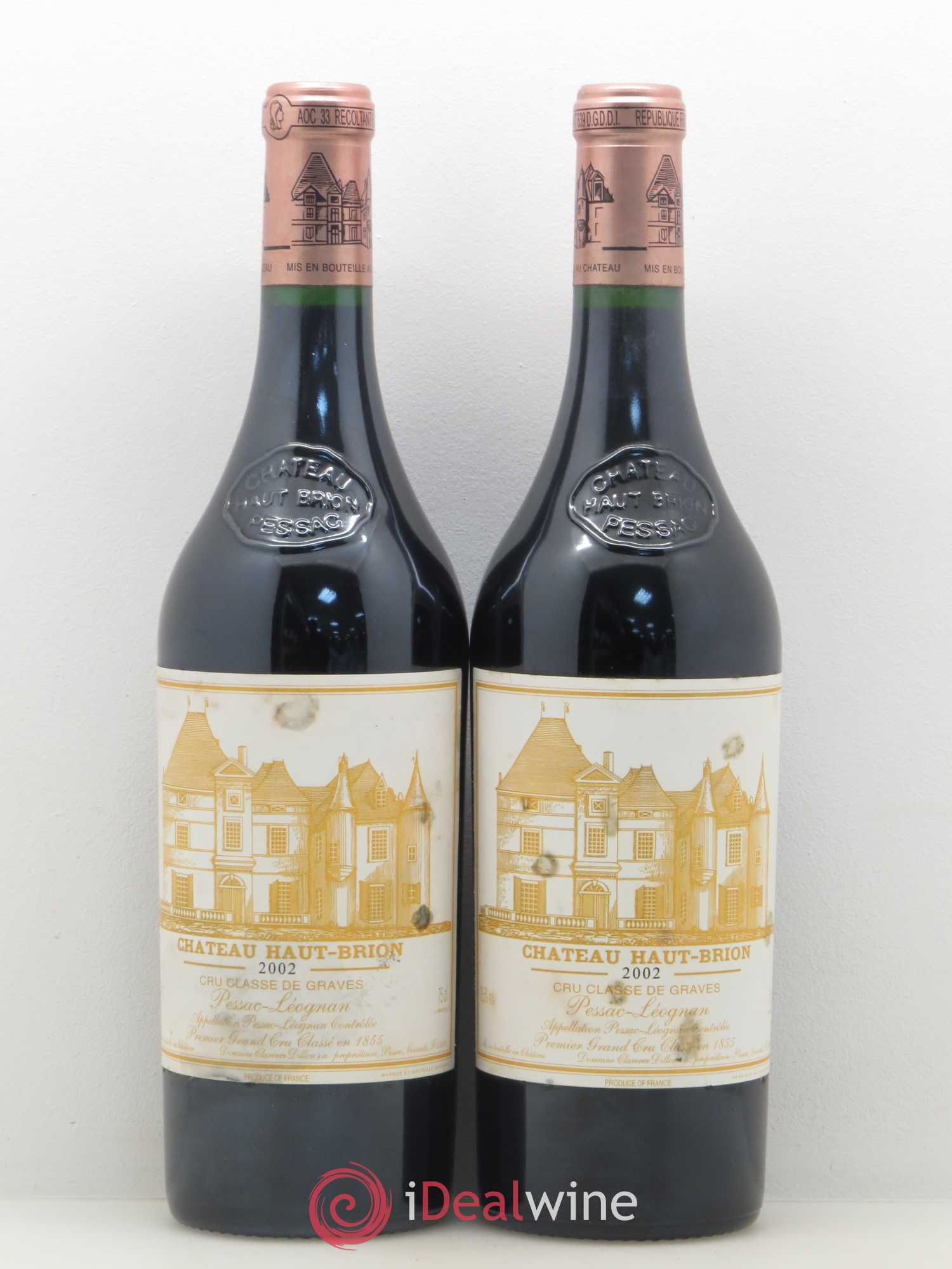 Château Haut Brion 1er Grand Cru Classé 2002 - Lot de 2 bouteilles - 0