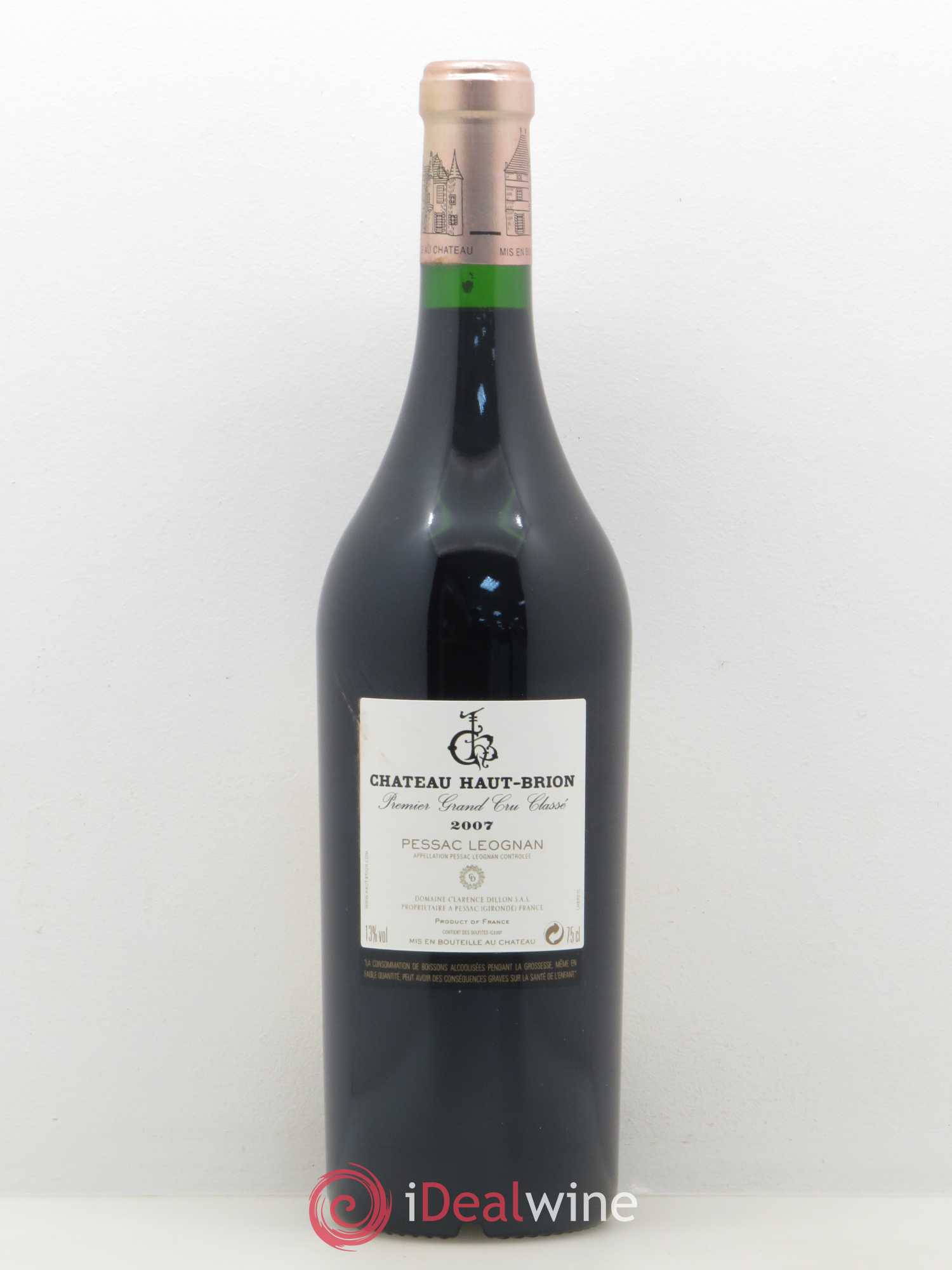 Château Haut Brion 1er Grand Cru Classé 2007 - Lot de 1 bouteille - 1