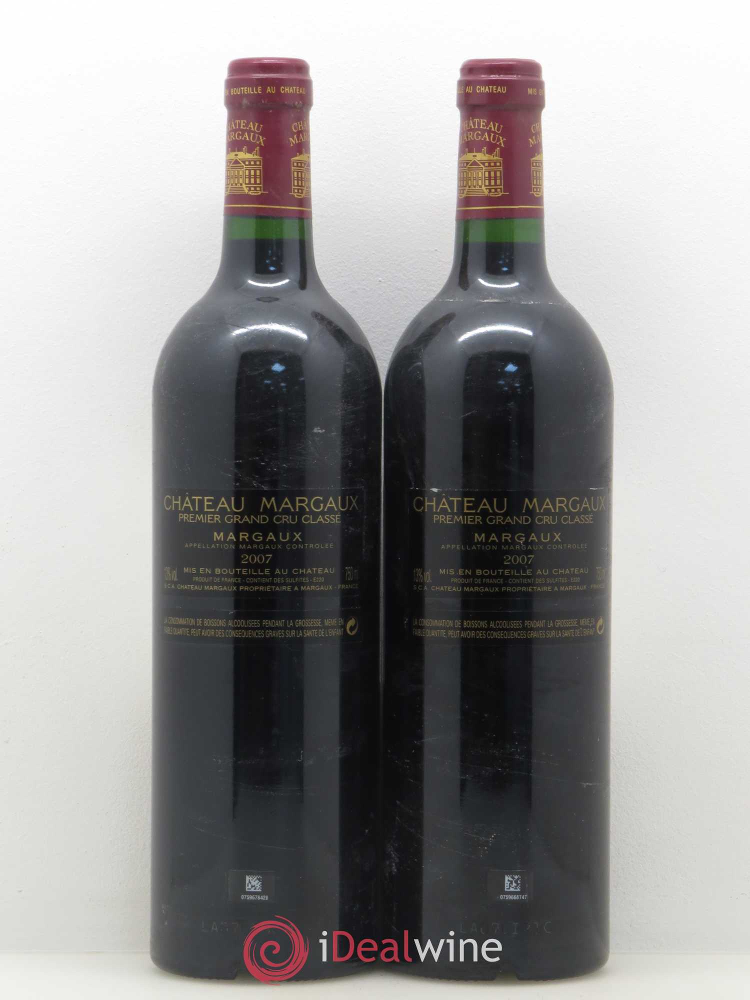 Château Margaux 1er Grand Cru Classé 2007 - Lot de 2 bouteilles - 1