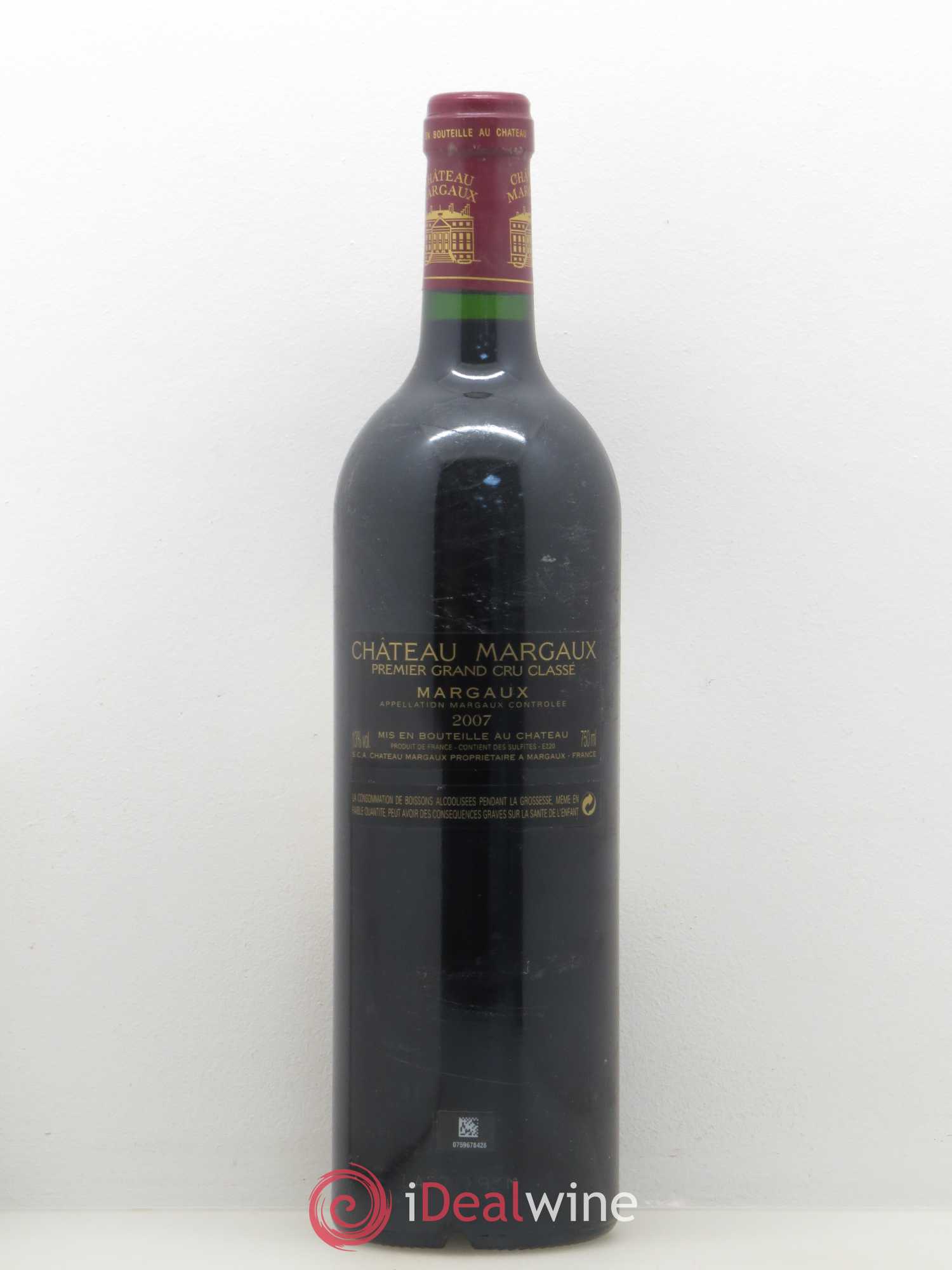 Château Margaux 1er Grand Cru Classé 2007 - Lot de 1 bouteille - 1