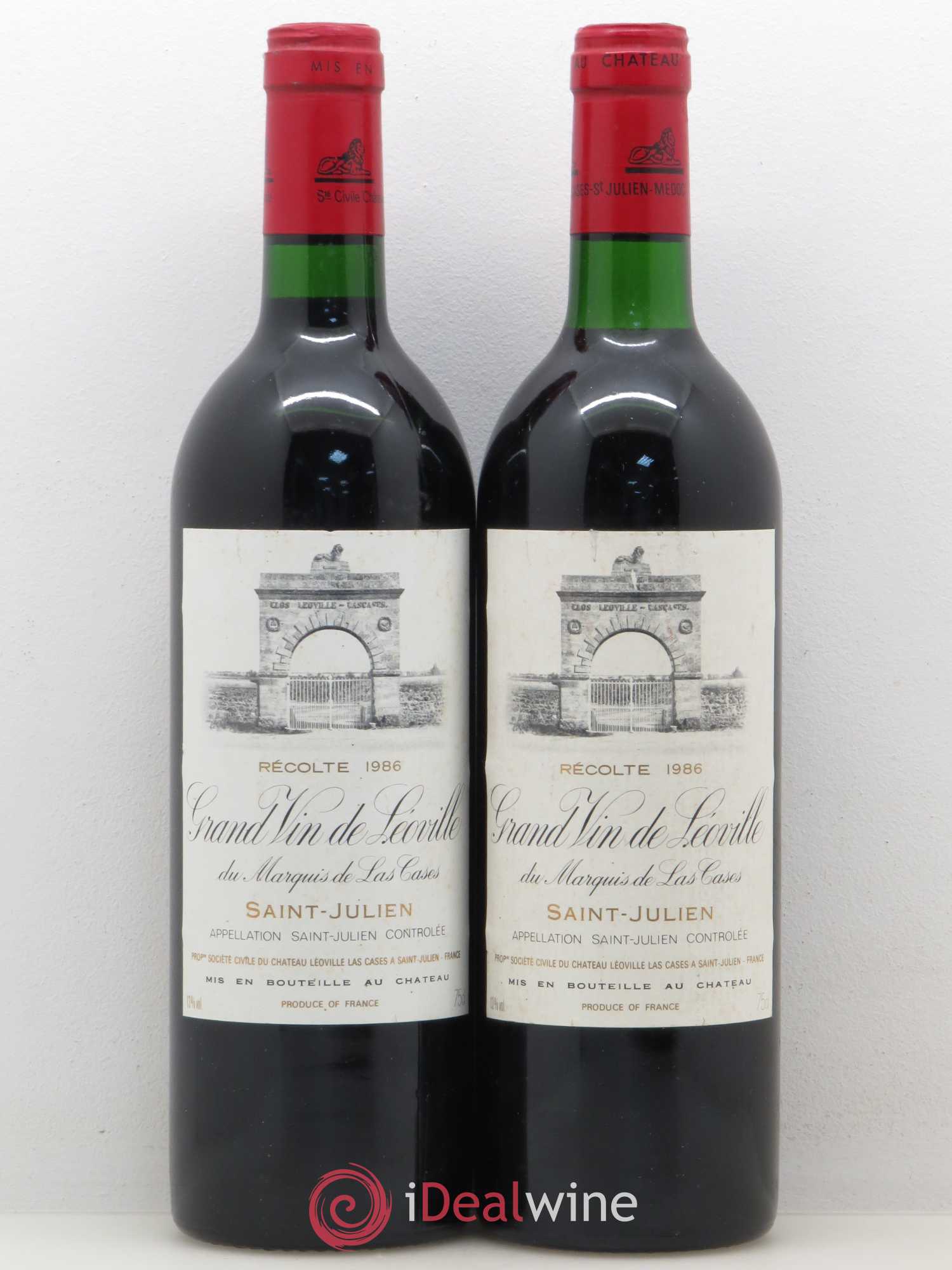 Château Léoville Las Cases 2ème Grand Cru Classé 1986 - Lot de 2 bouteilles - 0