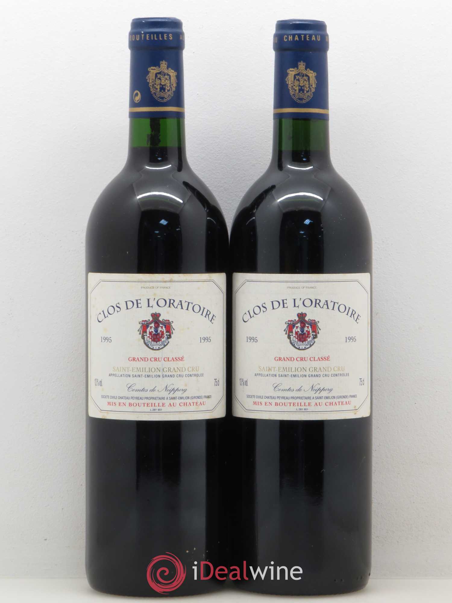 Clos de l'Oratoire Grand Cru Classé 1995 - Lot de 2 bouteilles - 0