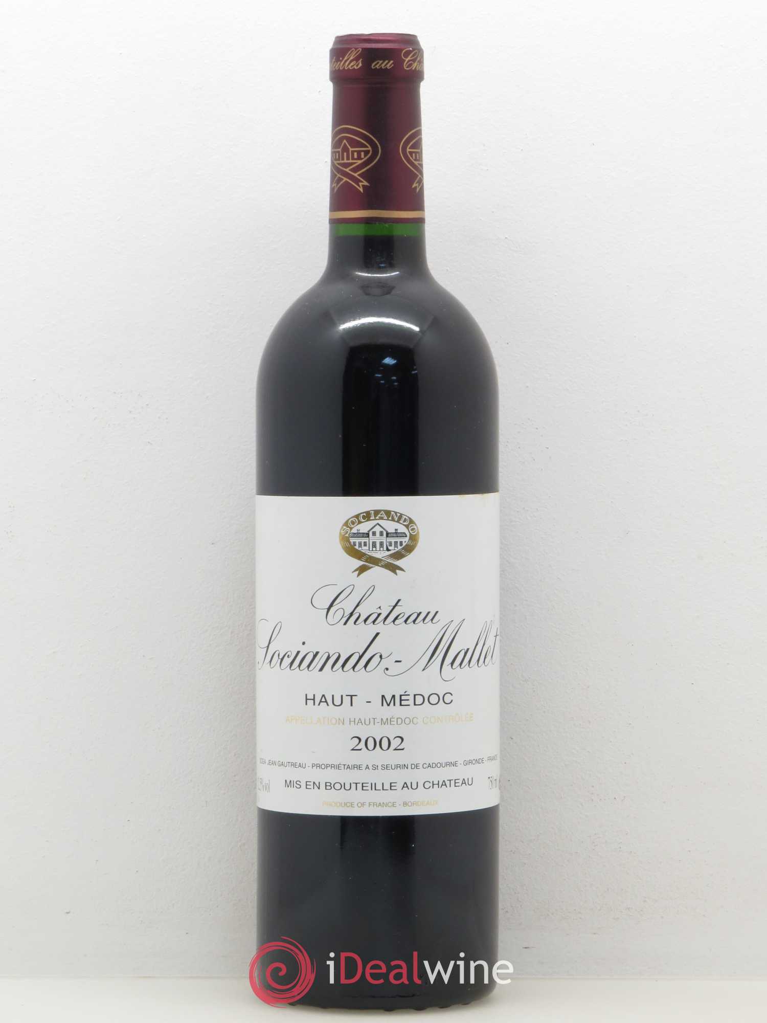 Château Sociando Mallet 2002 - Lot de 1 bouteille - 0