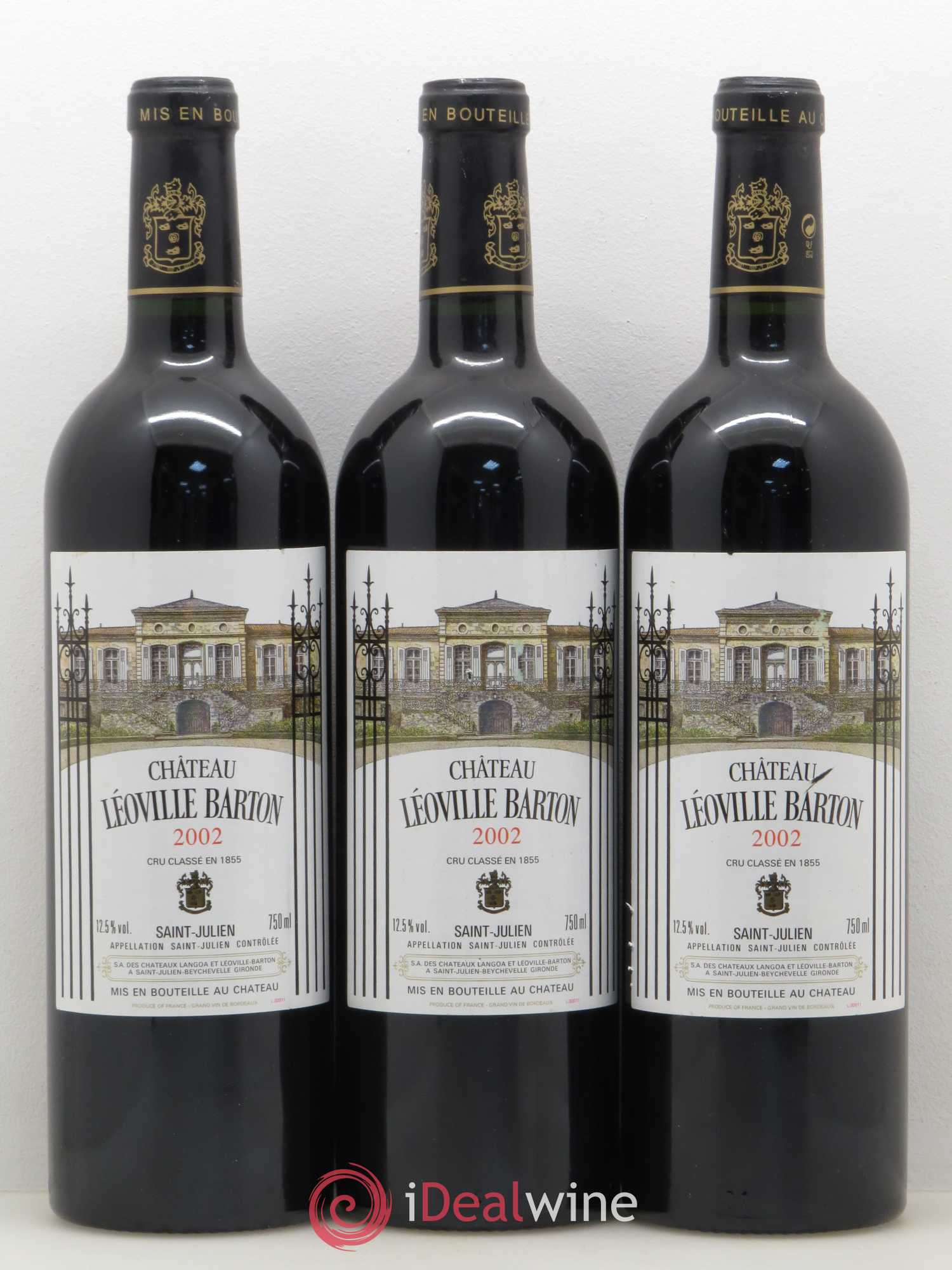 Château Léoville Barton 2ème Grand Cru Classé 2002 - Lot de 3 bouteilles - 0