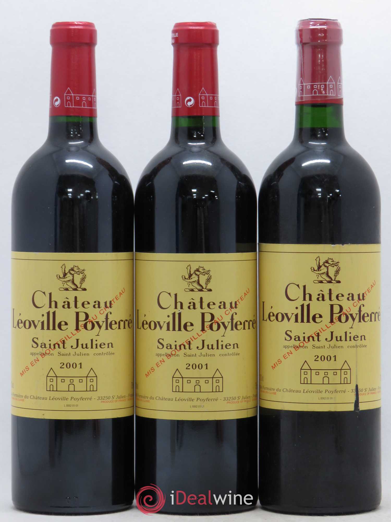 Château Léoville Poyferré 2ème Grand Cru Classé 2001 - Lot de 3 bouteilles - 0