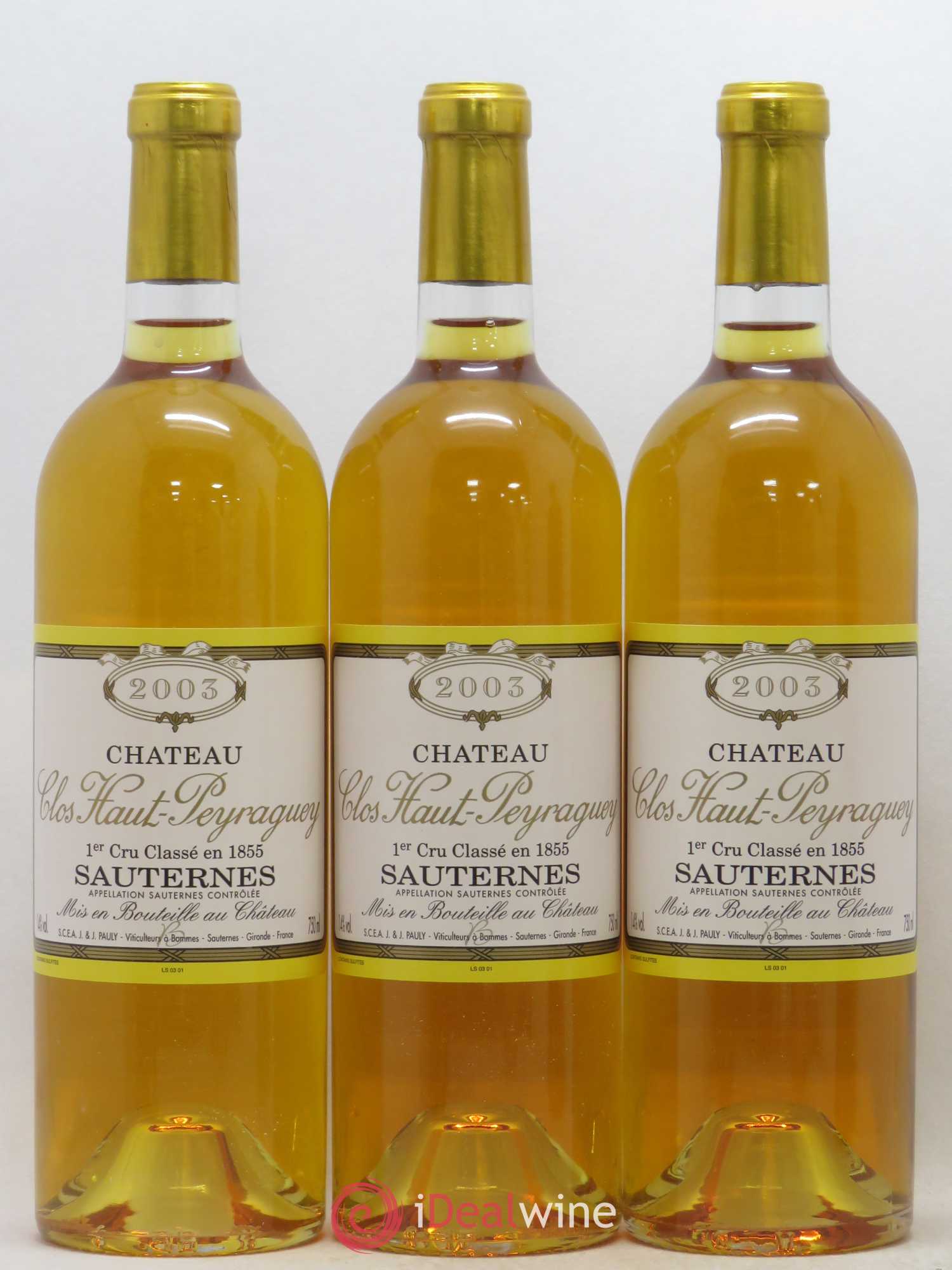 Clos Haut-Peyraguey 1er Grand Cru Classé 2003 - Lotto di 6 bottiglie - 2