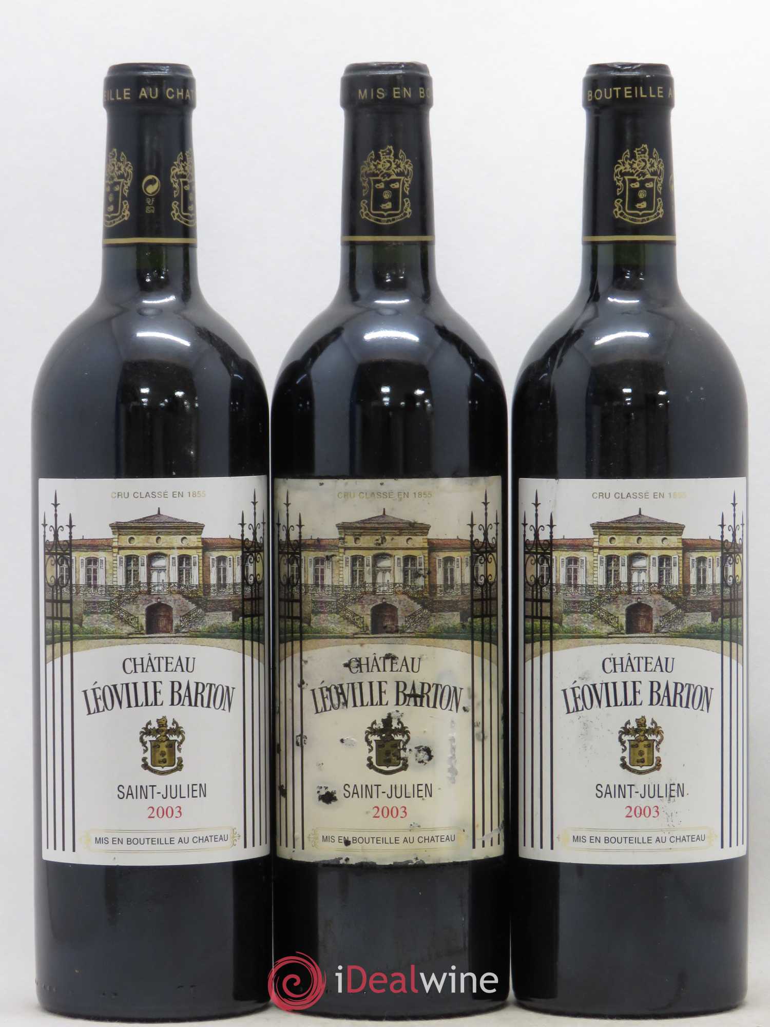 Château Léoville Barton 2ème Grand Cru Classé 2003 - Lot de 3 bouteilles - 0