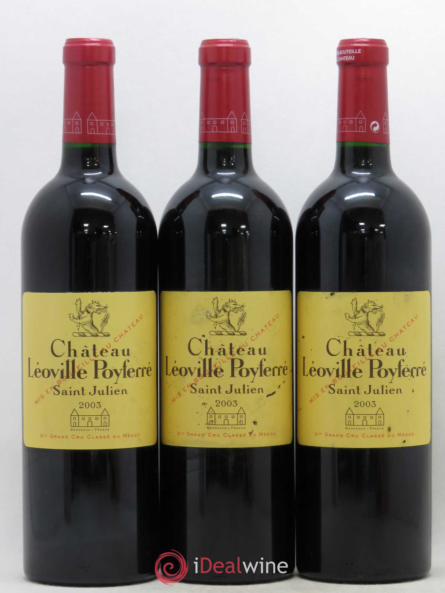 Château Léoville Poyferré 2ème Grand Cru Classé 2003 - Lot de 3 bouteilles - 0