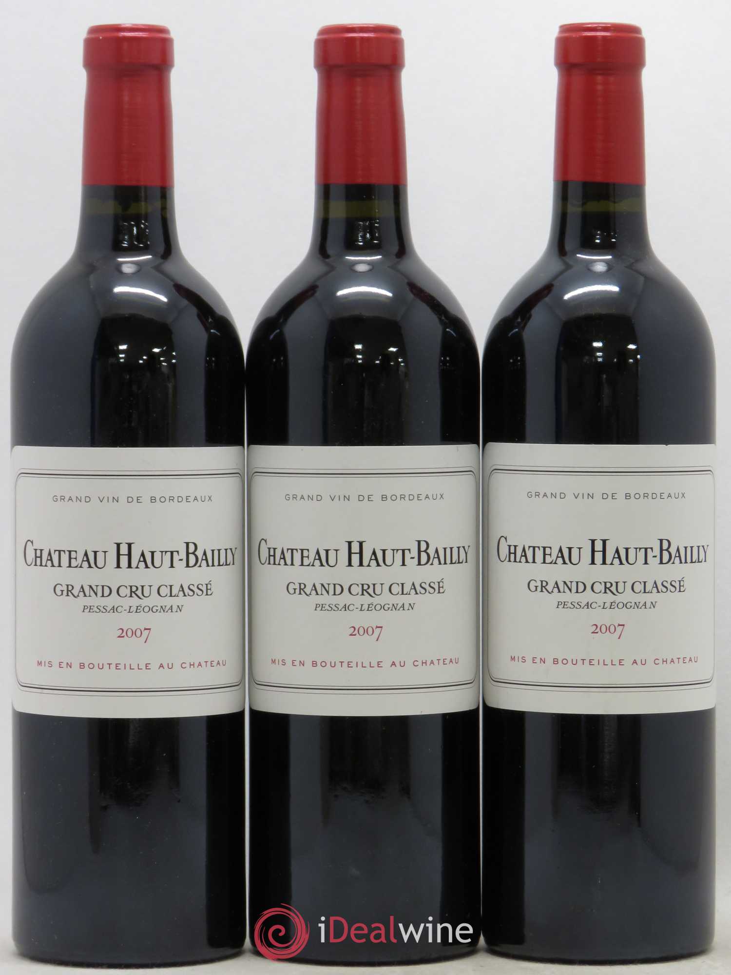 Château Haut-Bailly Cru Classé de Graves 2007 - Lot de 3 bouteilles - 0