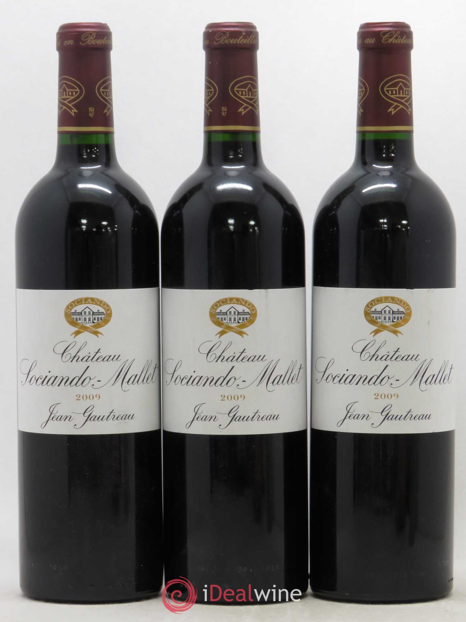 Château Sociando Mallet 2009 - Lot de 3 bouteilles - 0