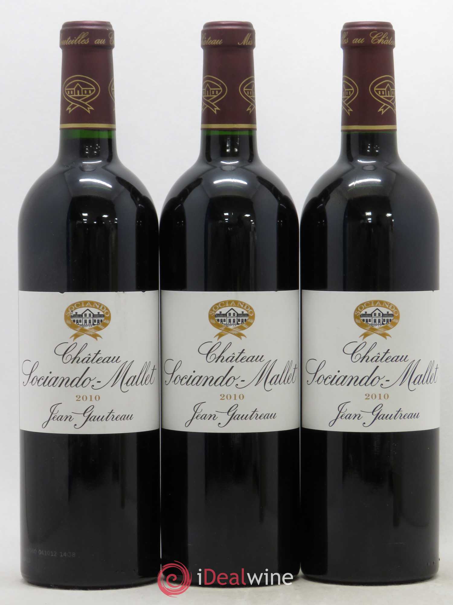 Château Sociando Mallet 2010 - Lot de 3 bouteilles - 0