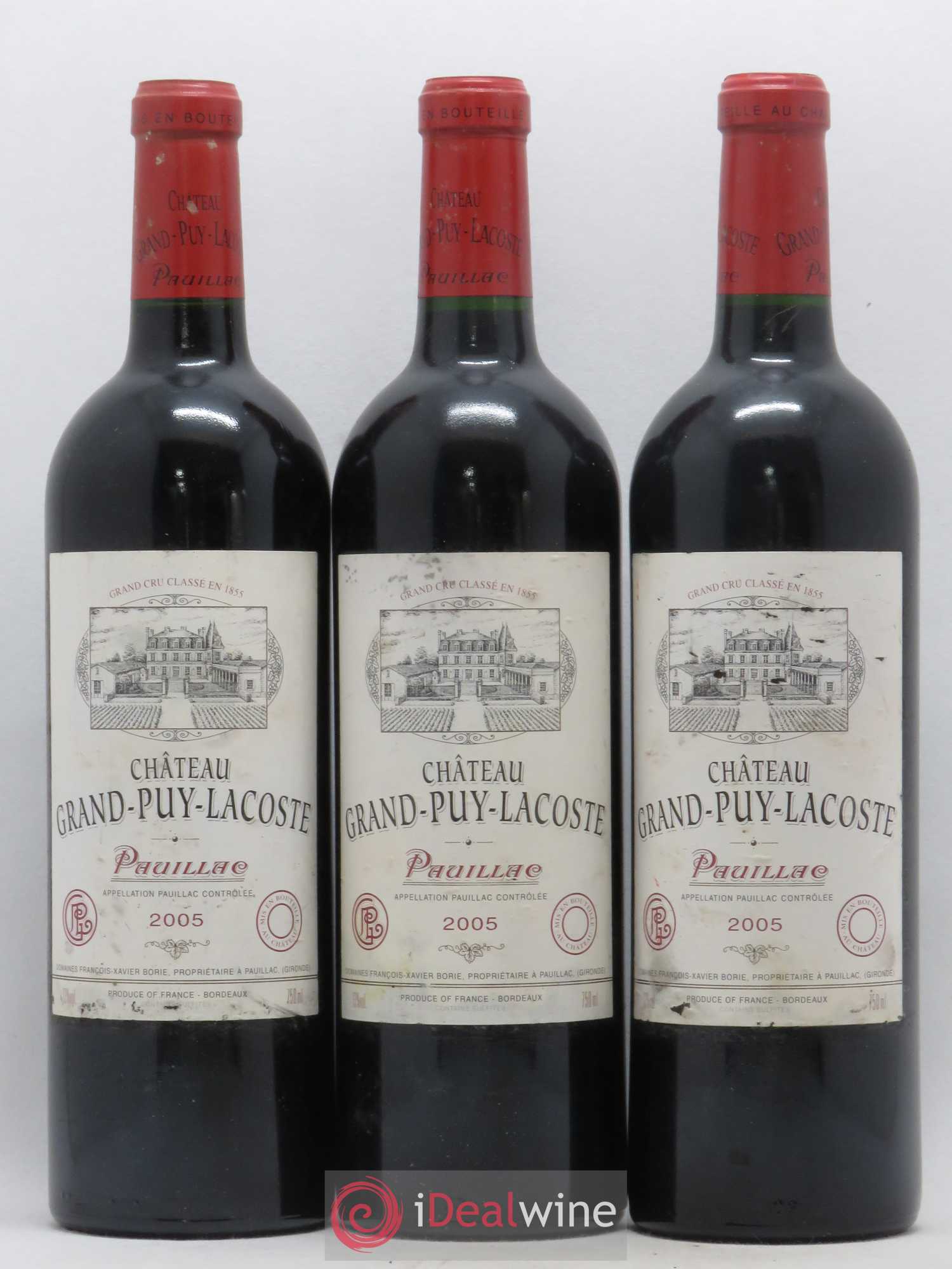 Château Grand Puy Lacoste 5ème Grand Cru Classé 2005 - Lot de 3 bouteilles - 0