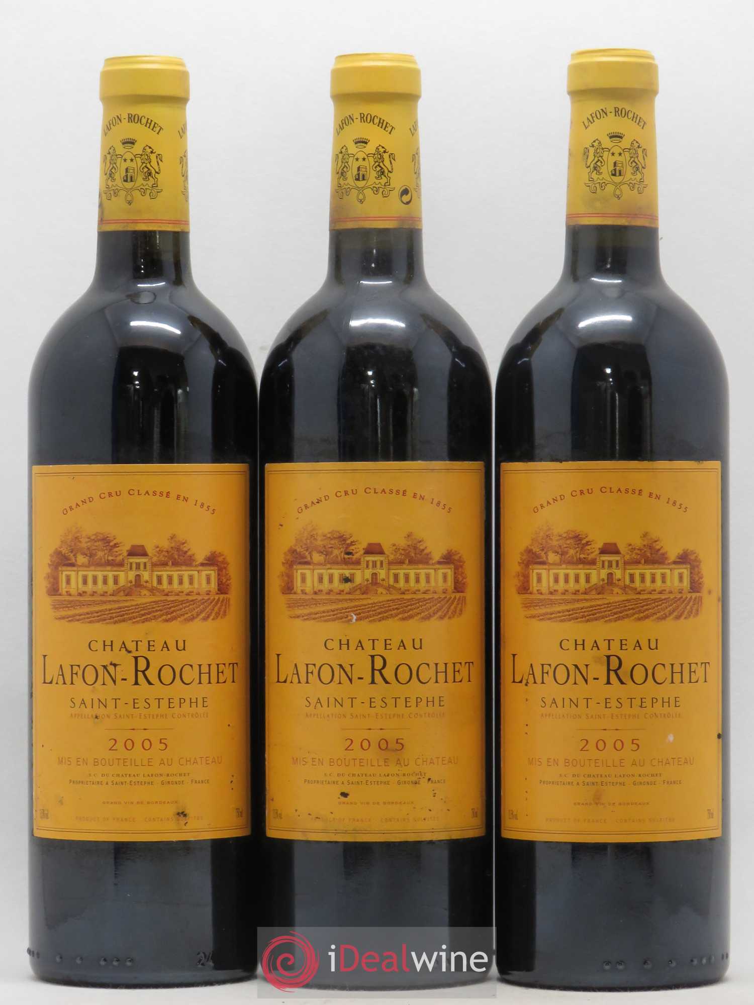 Château Lafon Rochet 4ème Grand Cru Classé 2005 - Lot de 3 bouteilles - 0