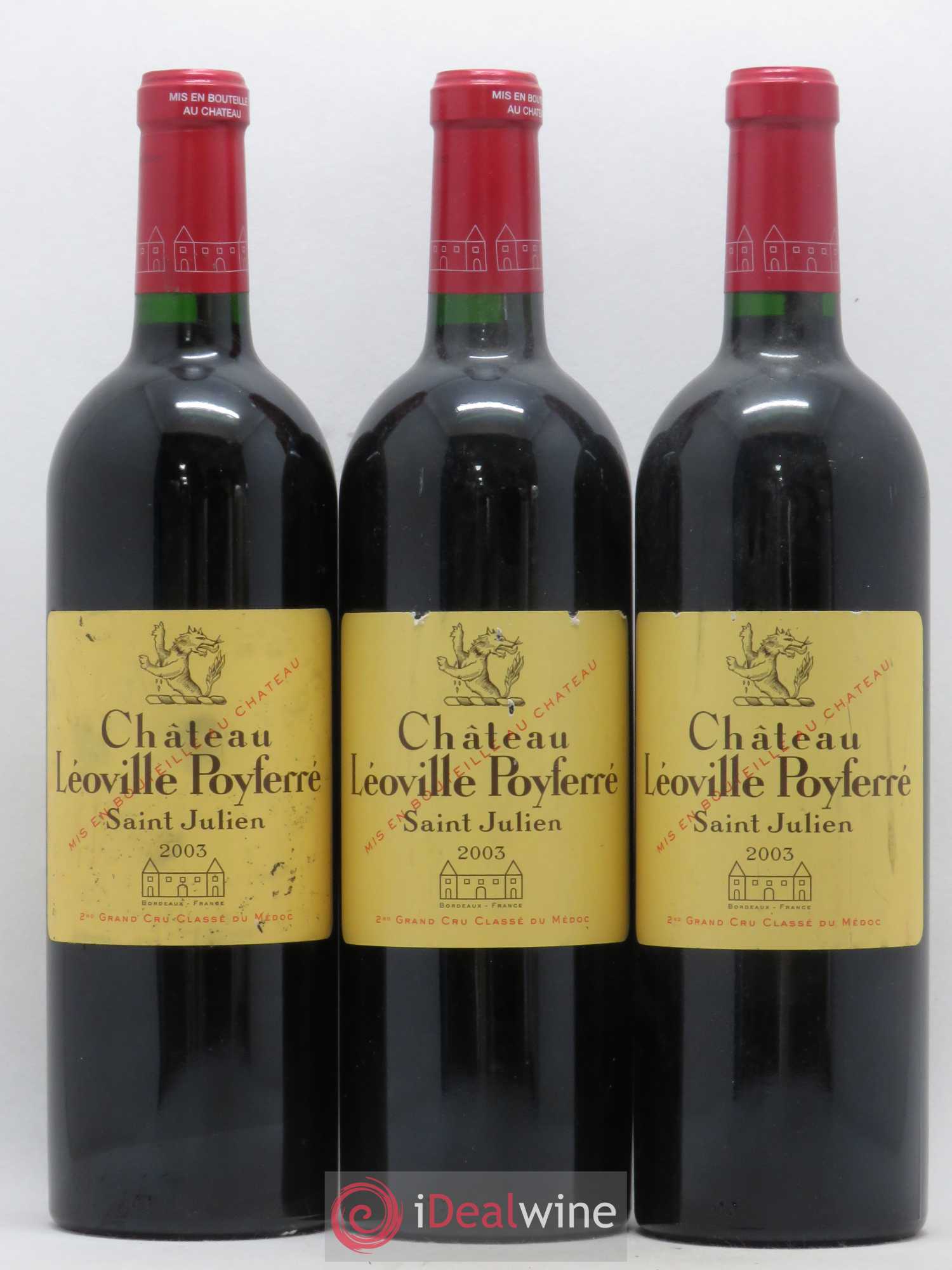 Château Léoville Poyferré 2ème Grand Cru Classé 2003 - Lot de 3 bouteilles - 0