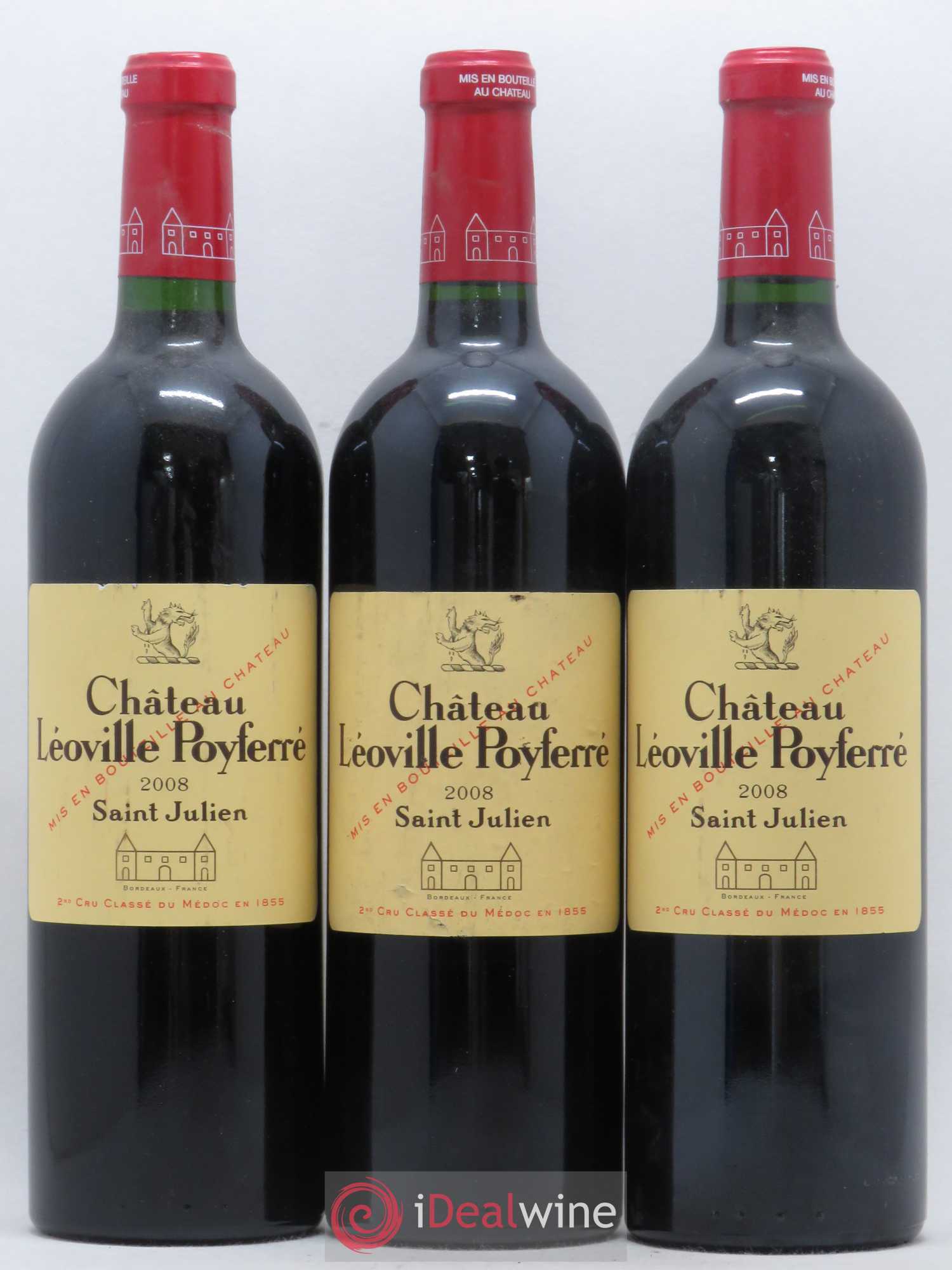 Château Léoville Poyferré 2ème Grand Cru Classé 2008 - Lot de 3 bouteilles - 0