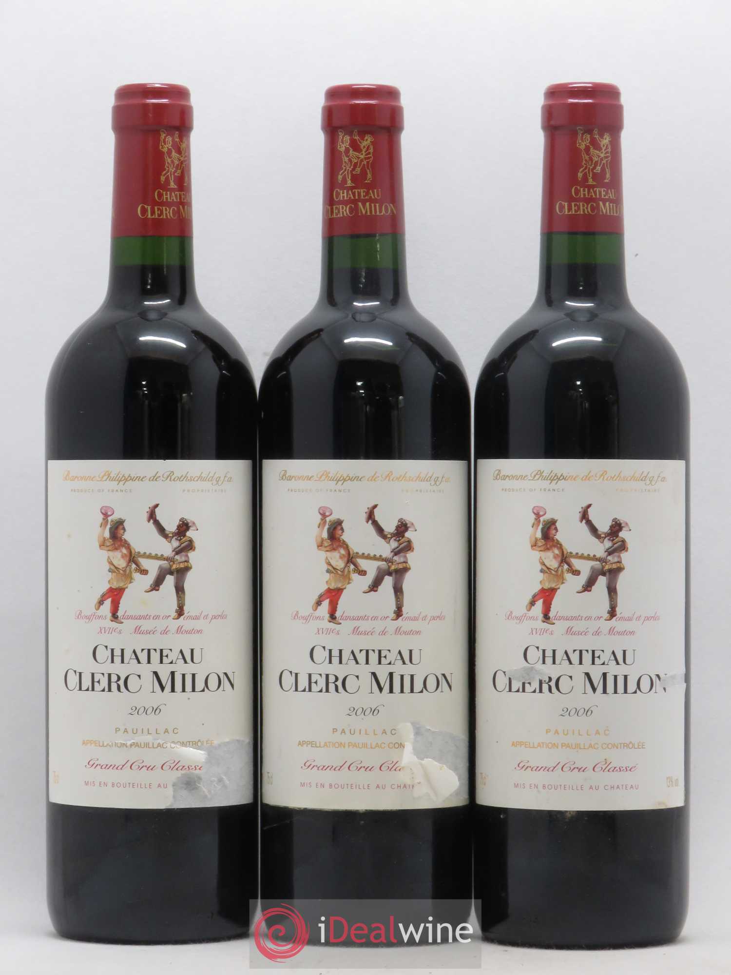 Château Clerc Milon 5ème Grand Cru Classé 2006 - Lot de 3 bouteilles - 0