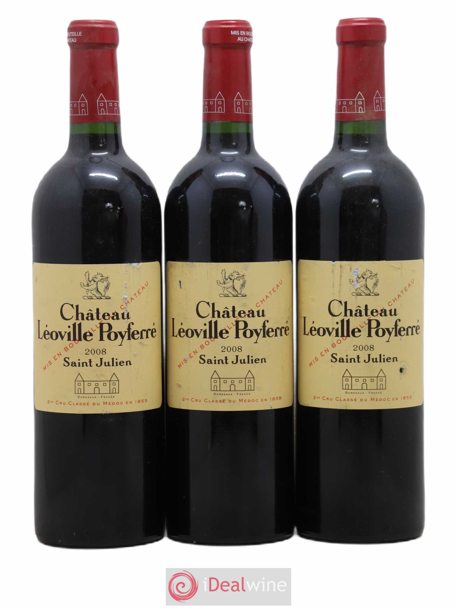 Château Léoville Poyferré 2ème Grand Cru Classé 2008 - Lot de 3 bouteilles - 0