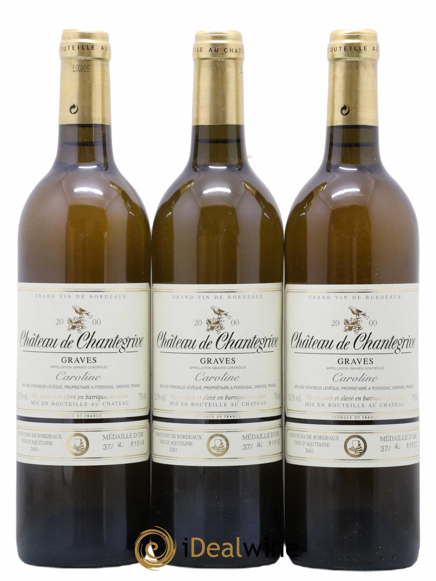 Château de Chantegrive Cuvée Caroline 2000 - Lot de 12 bouteilles - 1