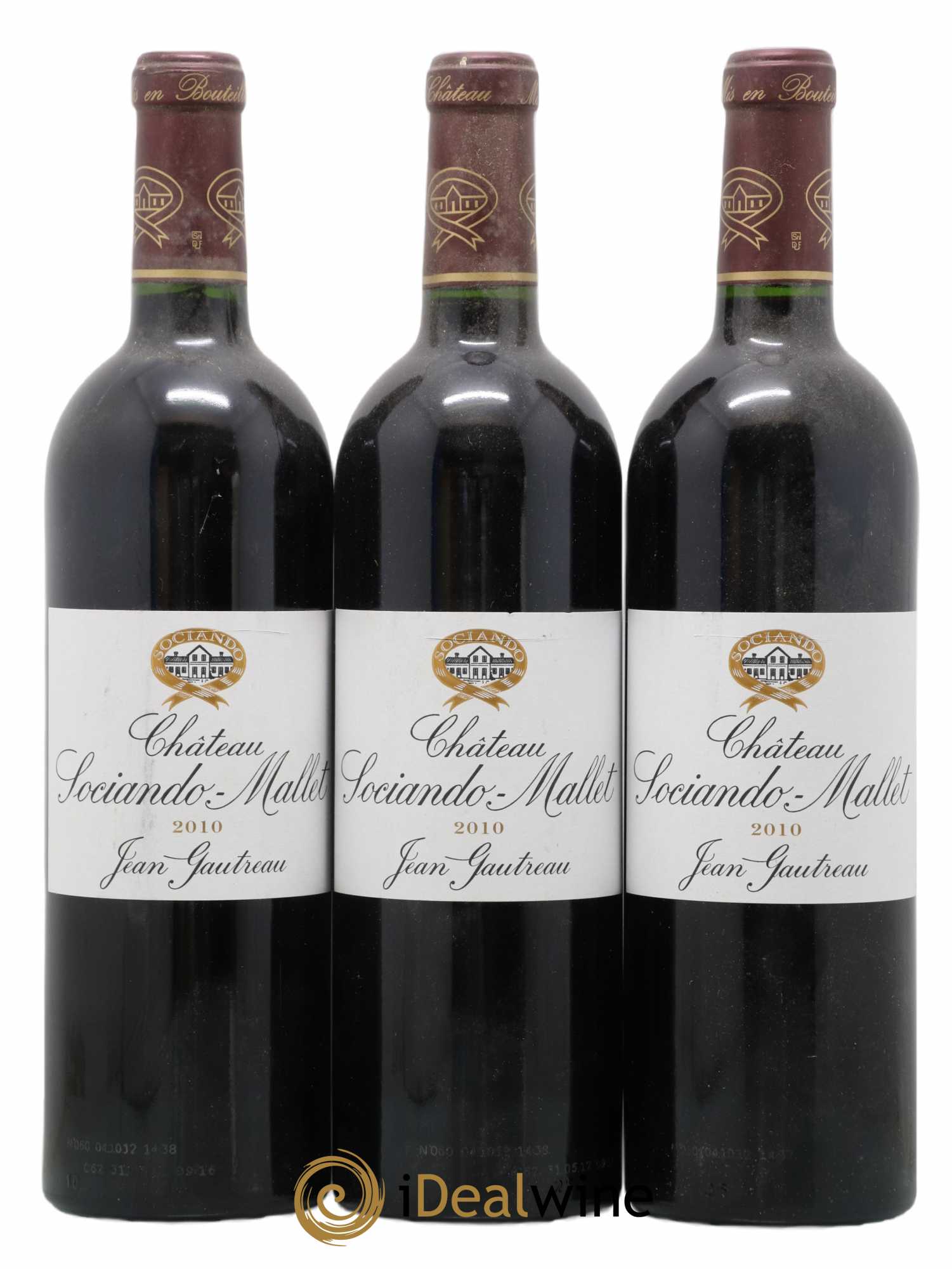 Château Sociando Mallet 2010 - Lot de 3 bouteilles - 0
