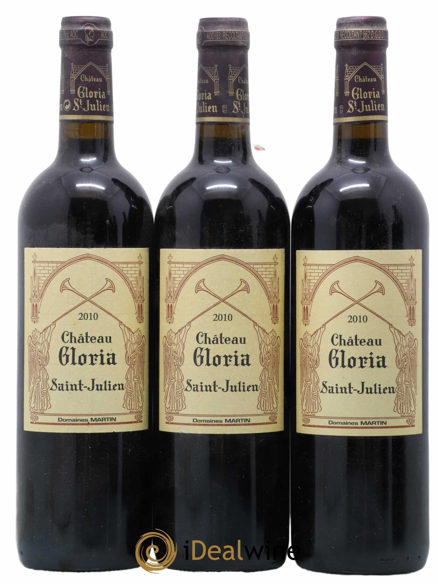 Château Gloria 2010 - Lot of 3 bottles - 0