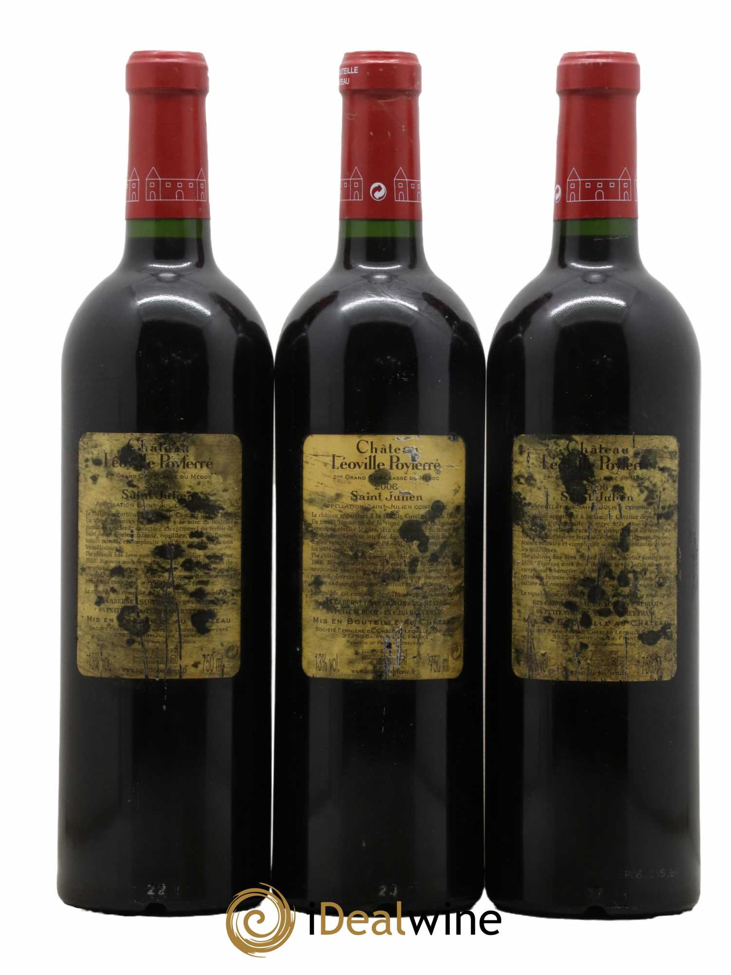 Château Léoville Poyferré 2ème Grand Cru Classé 2006 - Lot de 3 bouteilles - 1