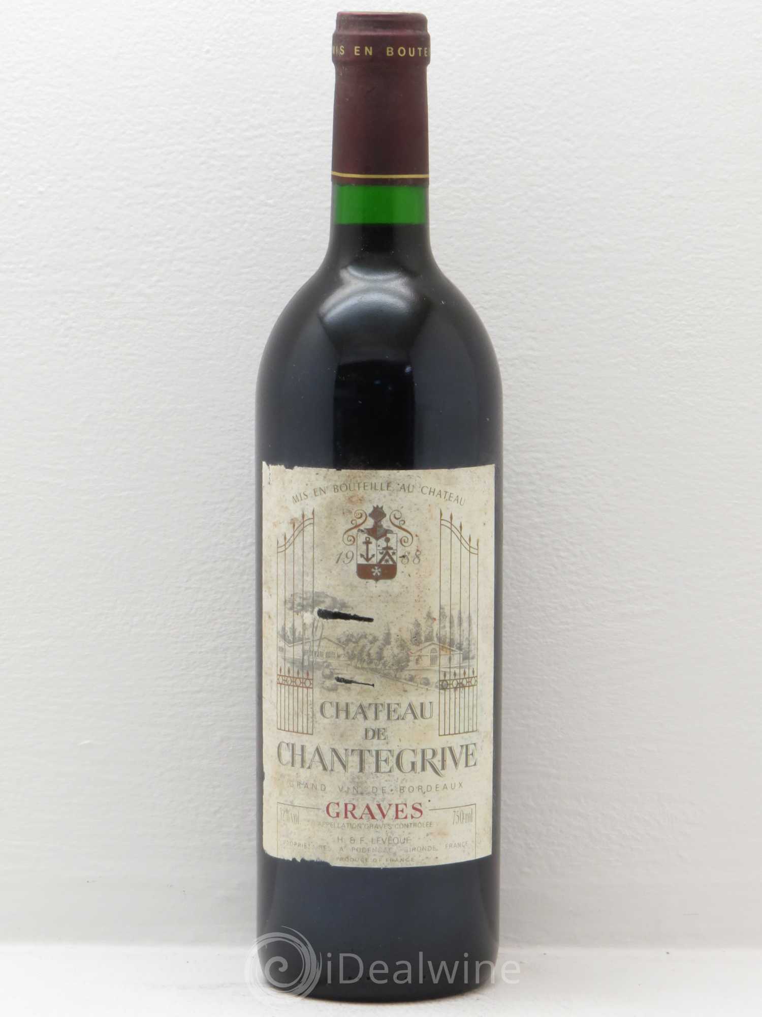 Château de Chantegrive 1988 - Lot de 1 bouteille - 0