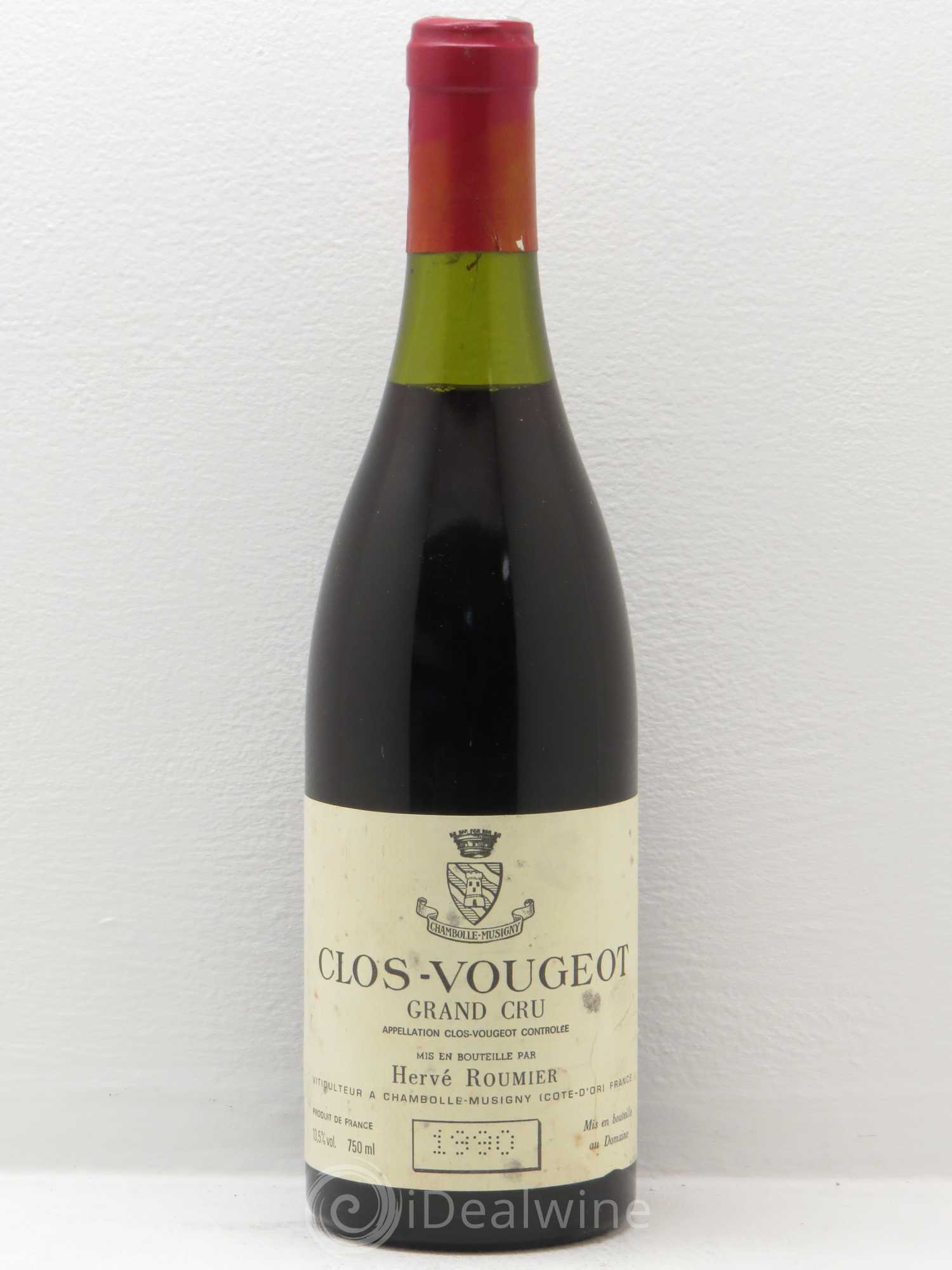 Clos de Vougeot Grand Cru Hervé Roumier 1990 - Lot de 6 bouteilles - 0