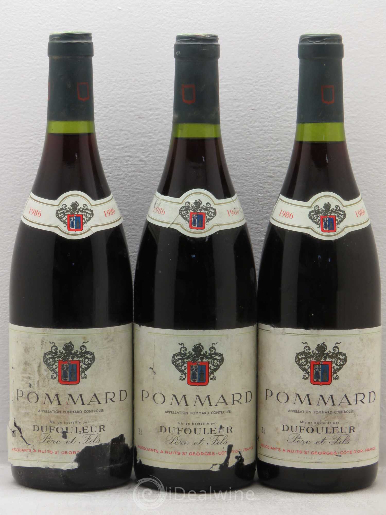 Pommard Dufouleur (sans prix de réserve) 1986 - Posten von 3 Flaschen - 0