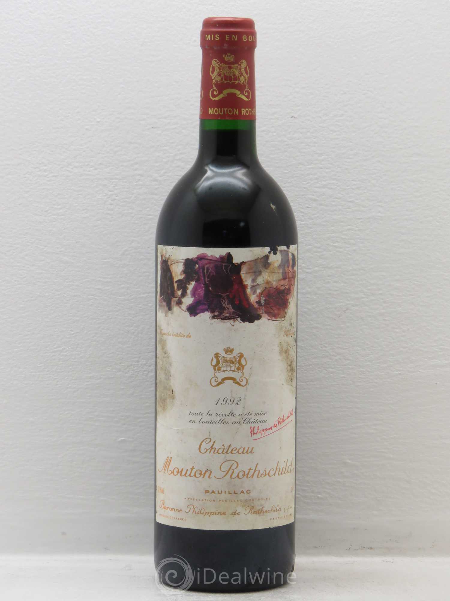Château Mouton Rothschild 1er Grand Cru Classé 1992 - Lot de 1 bouteille - 0