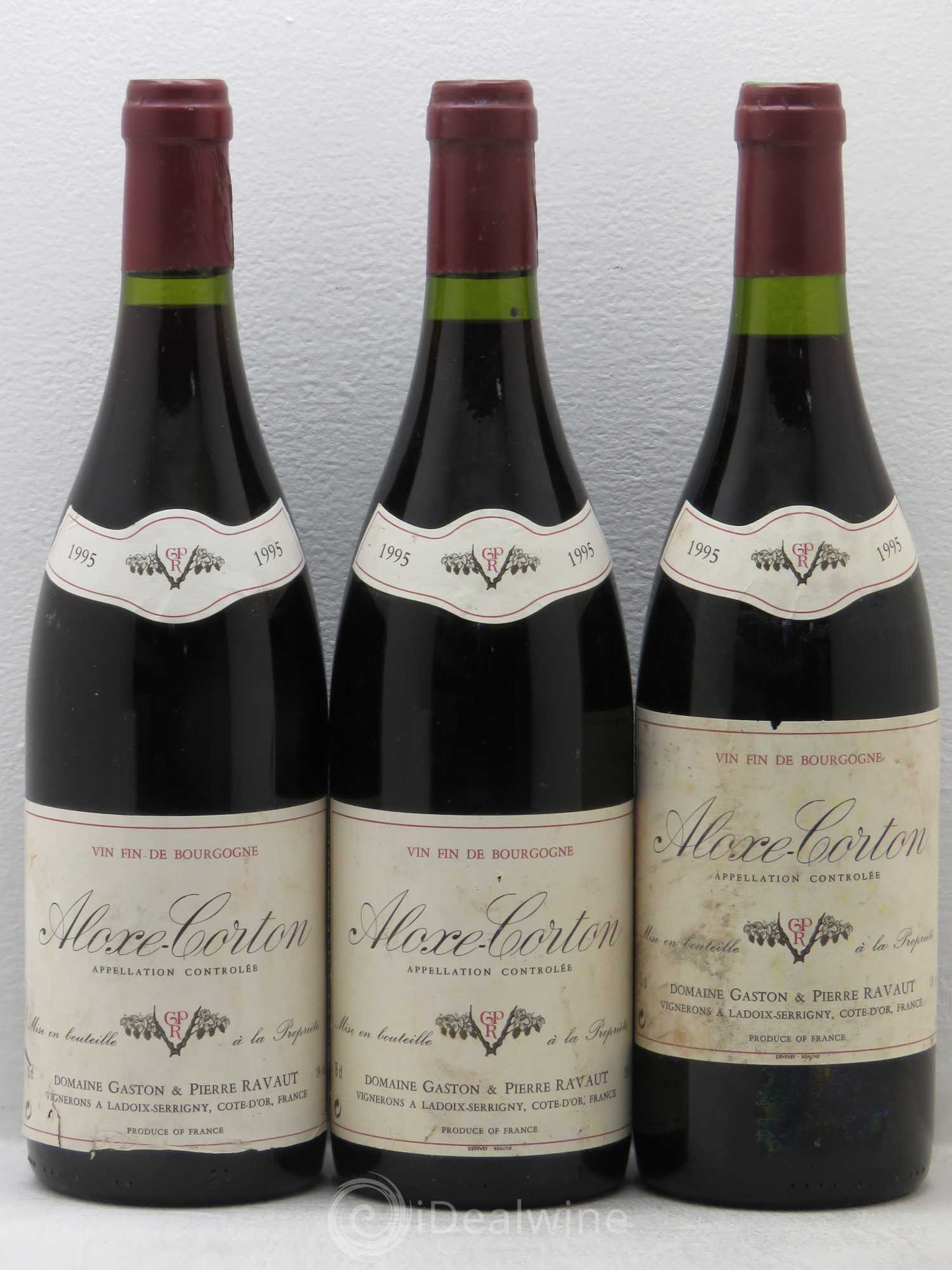 Aloxe-Corton Domaine Ravaut 1995 - Lot de 3 bouteilles - 0