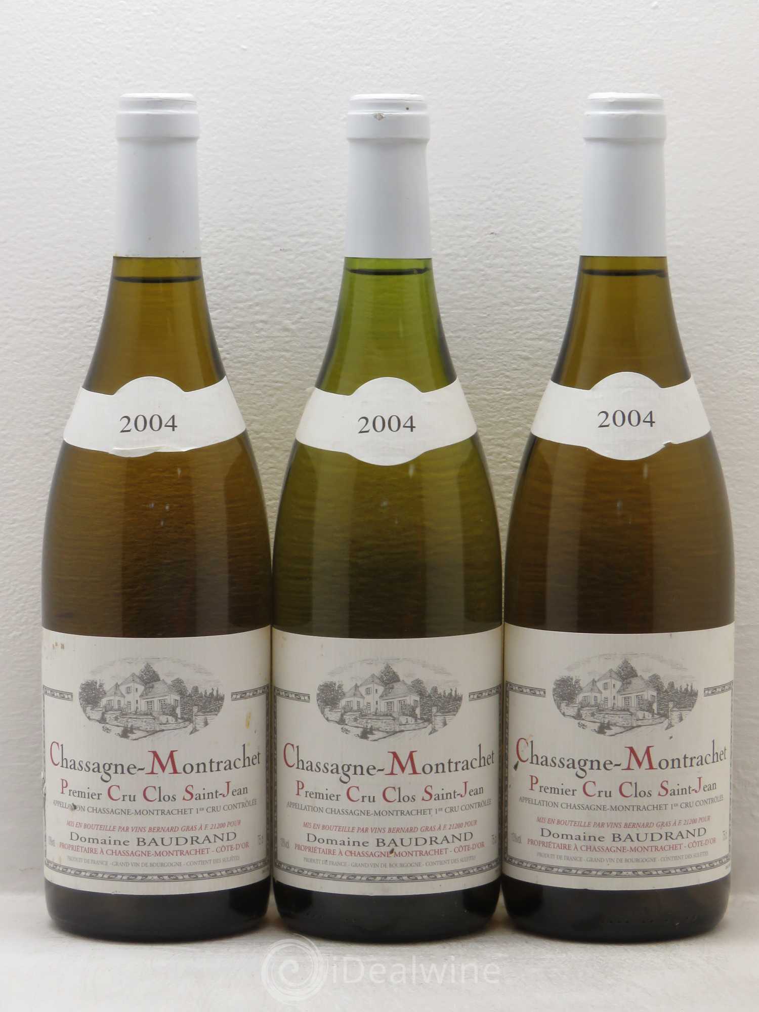 Chassagne-Montrachet 1er Cru Clos Saint Jean Domaine Baudrand 2004 - Posten von 3 Flaschen - 0