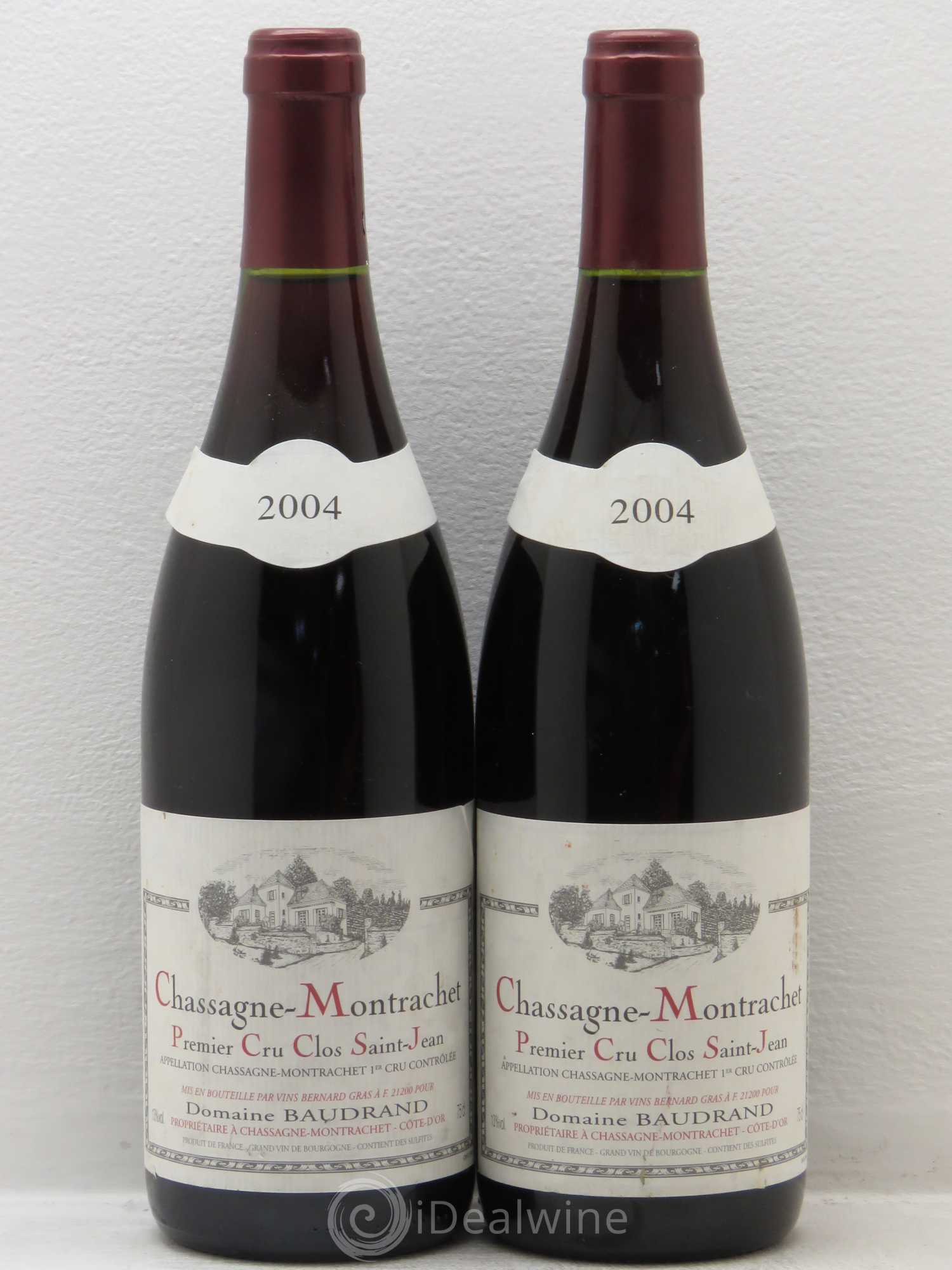 Chassagne-Montrachet 1er Cru Clos Saint Jean Domaine Baudrand 2004 - Posten von 2 Flaschen - 0