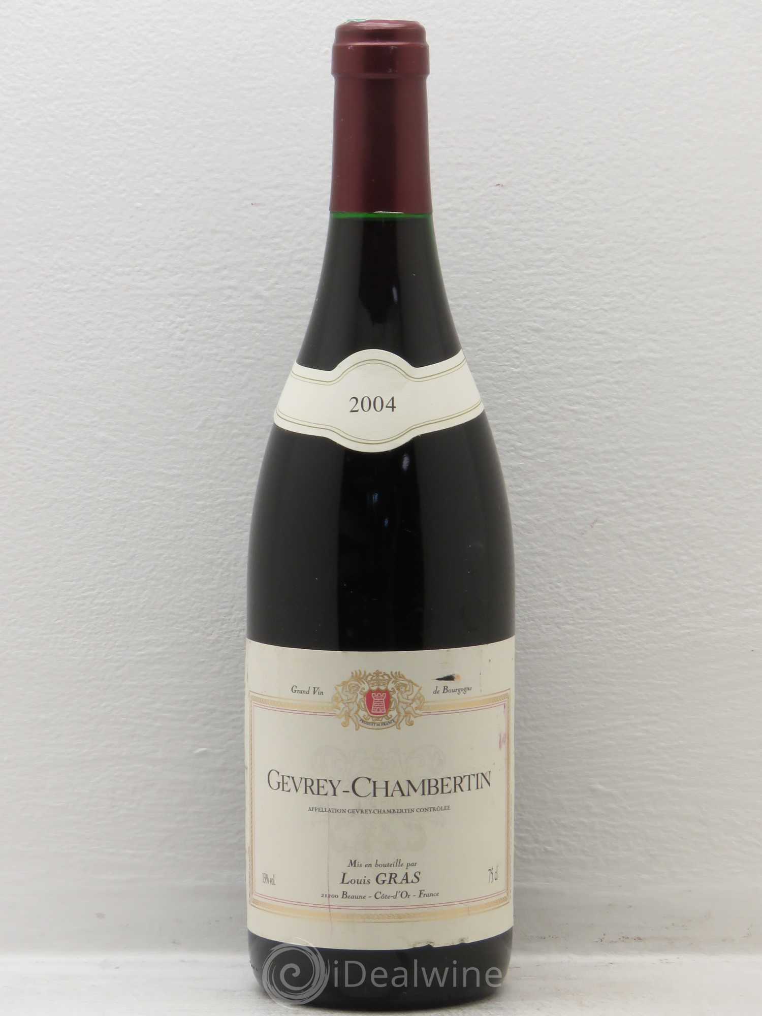 Gevrey-Chambertin Domaine Louis Gras 2004 - Lot de 1 bouteille - 0