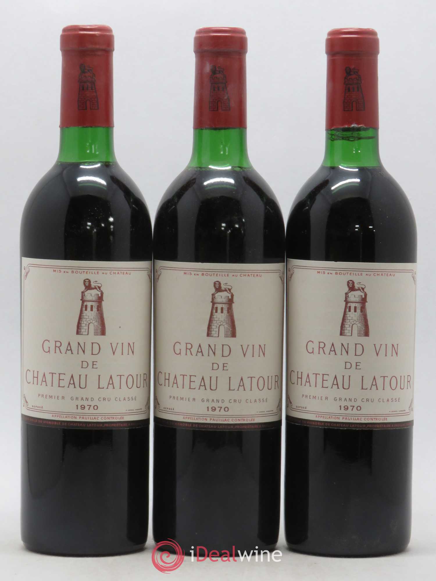 Château Latour 1er Grand Cru Classé 1970 - Lot de 3 bouteilles - 0