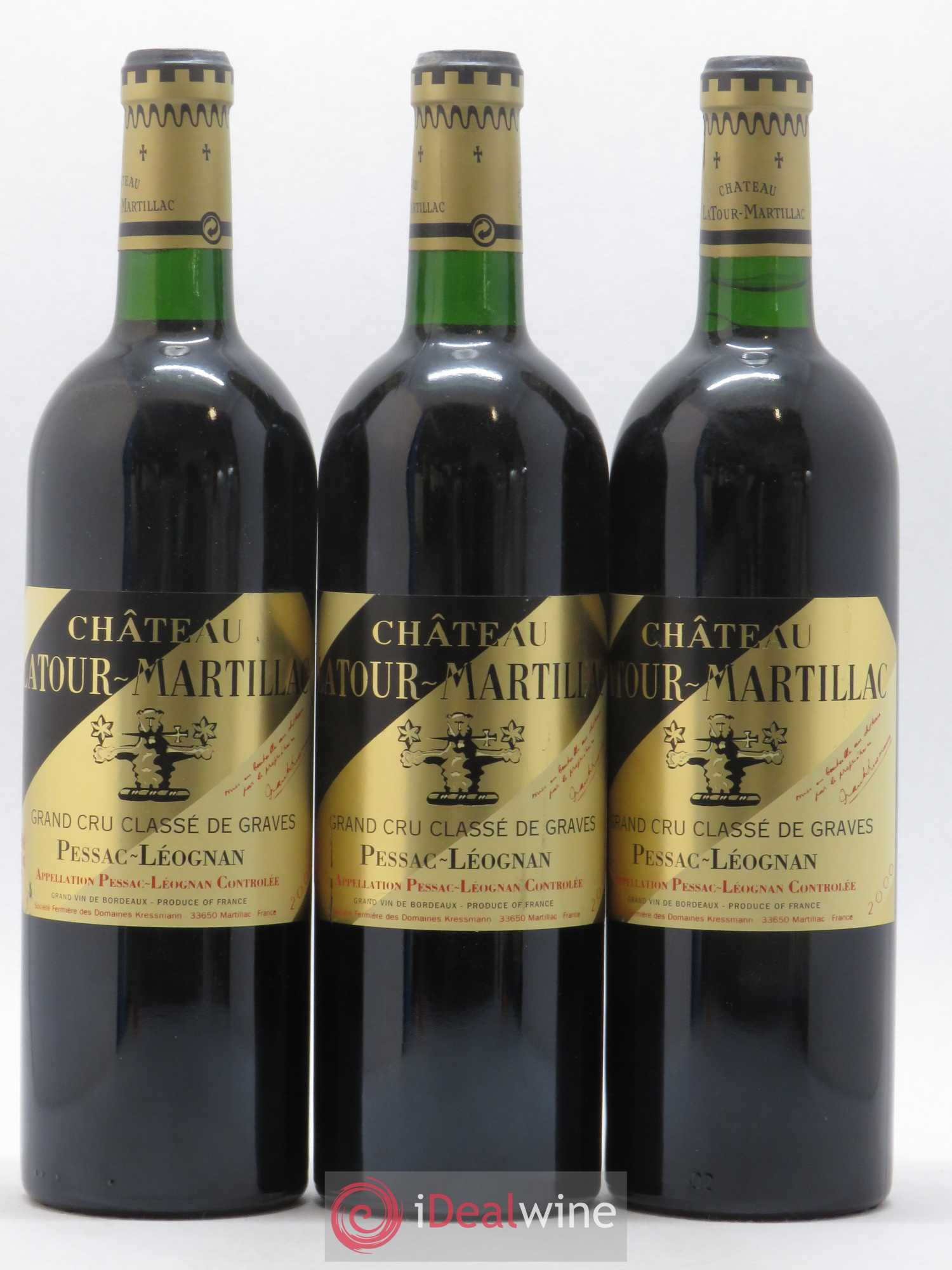 Château Latour-Martillac Cru Classé de Graves 2000 - Lot de 3 bouteilles - 0
