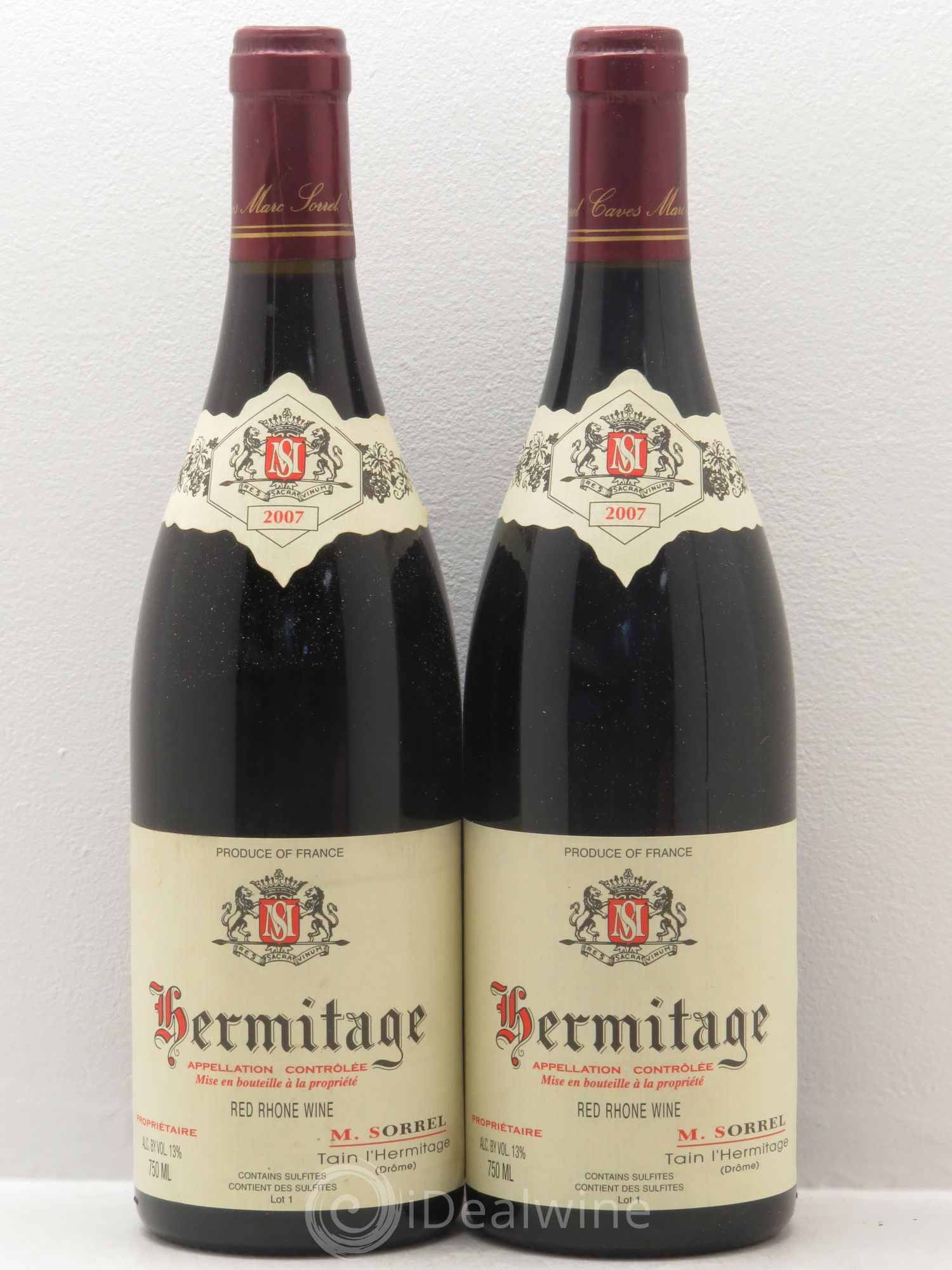 Hermitage Marc Sorrel 2007 - Lot de 2 bouteilles - 0
